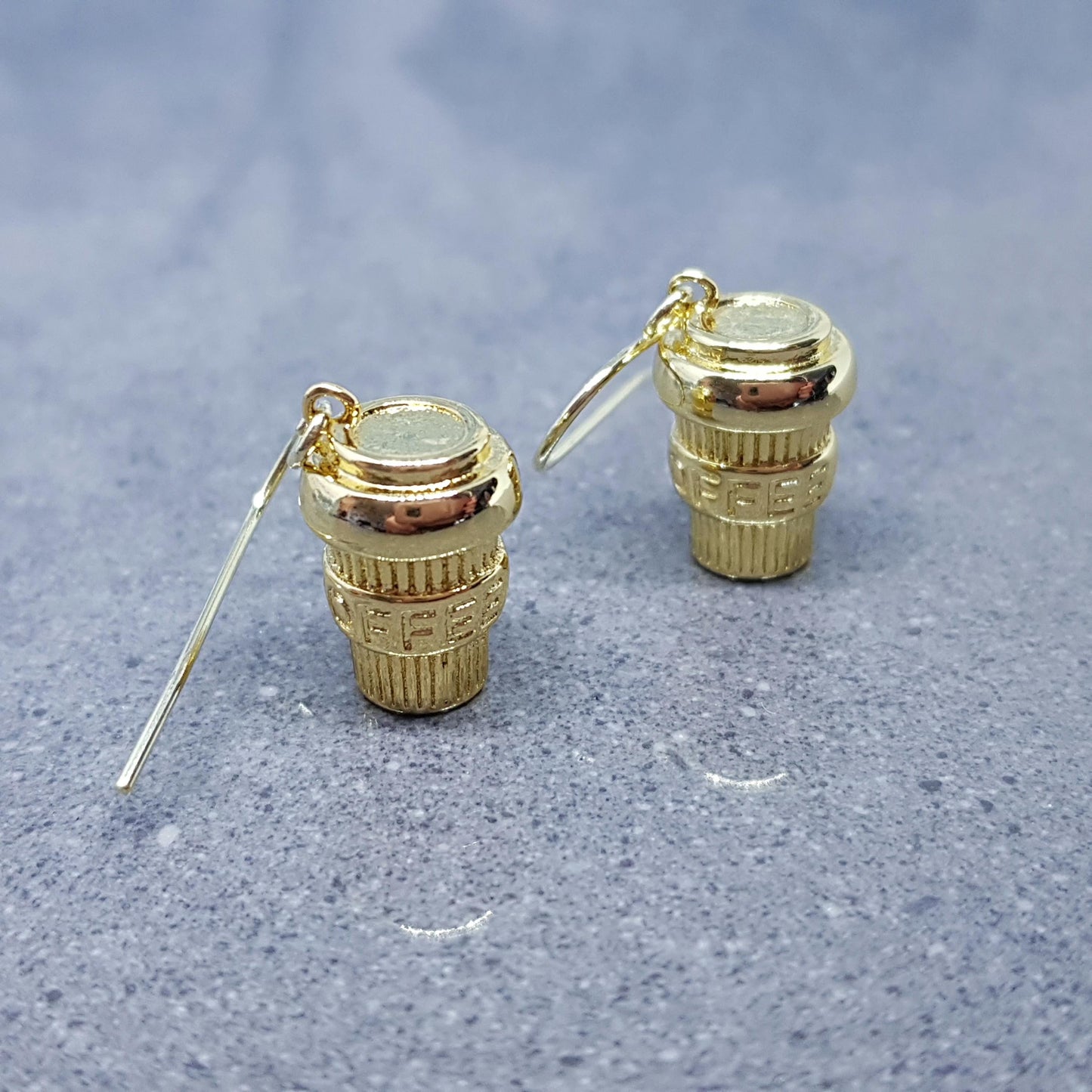 Coffee Cup Earrings, Hypoallergenic Ear Wires, Cappuccino, Coffee Lover, Mocha, Caffeine