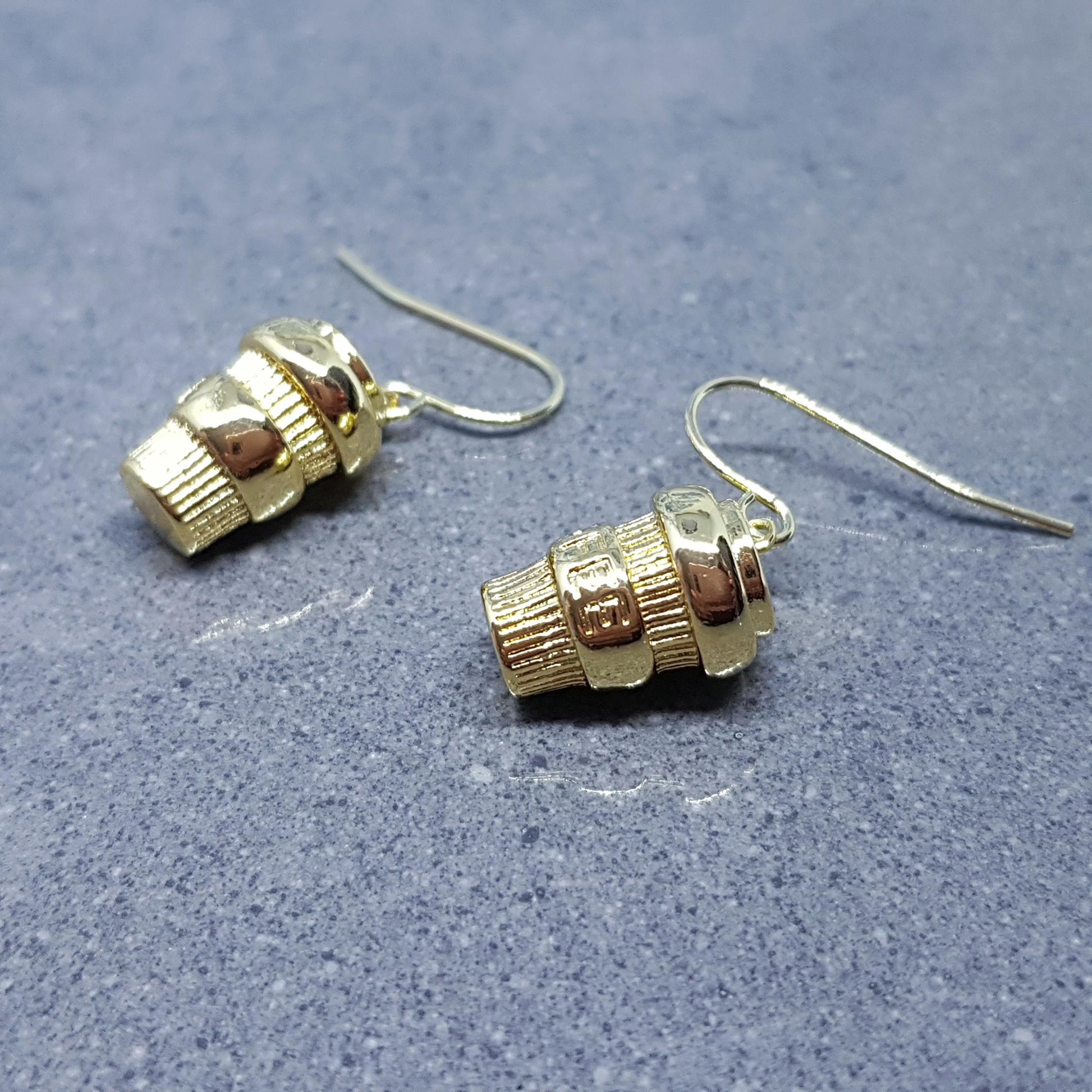 Coffee Cup Earrings, Hypoallergenic Ear Wires, Cappuccino, Coffee Lover, Mocha, Caffeine