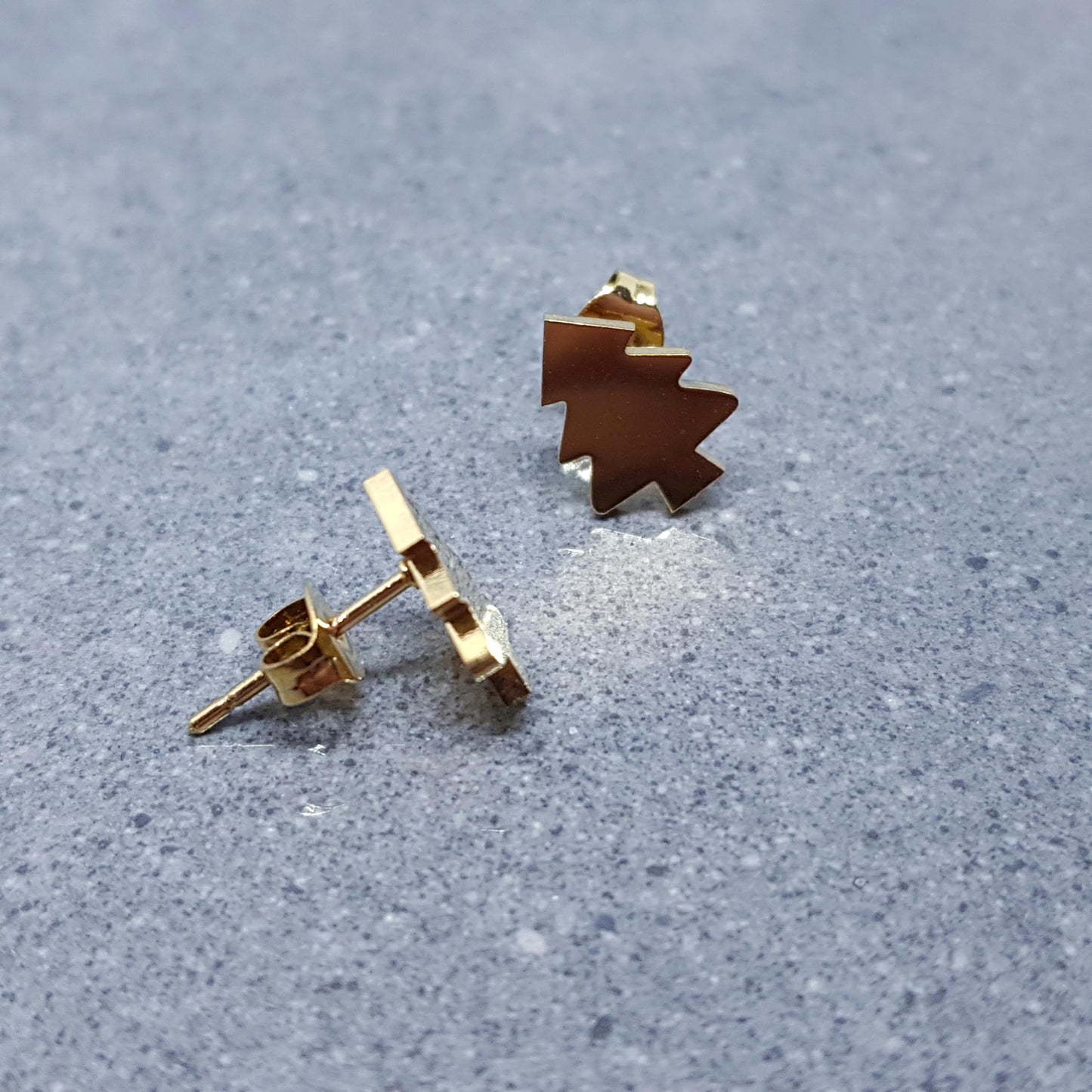 Christmas Tree Earrings, Stainless Steel Ear Studs, Hypoallergenic Earrings, Gold Tree Earrings, Christmas Earrings, Festive Earrings
