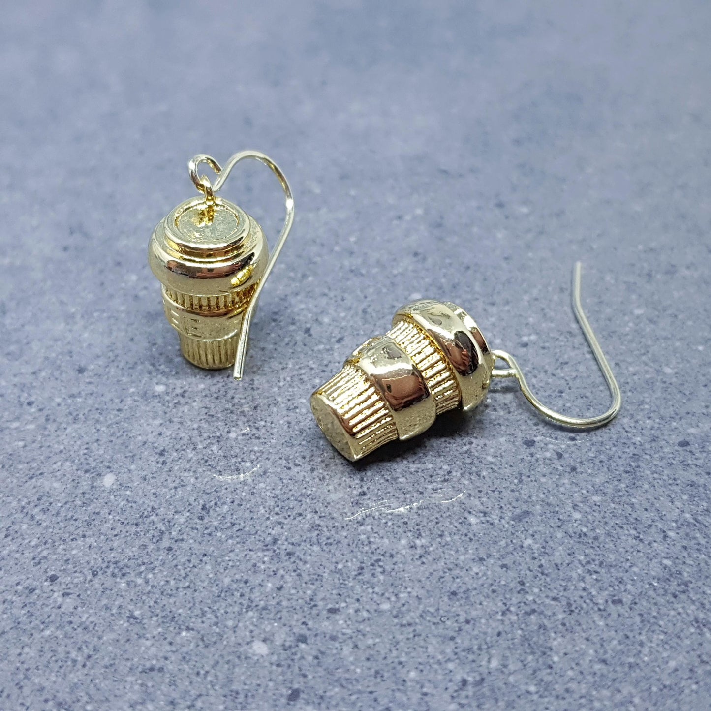Coffee Cup Earrings, Hypoallergenic Ear Wires, Cappuccino, Coffee Lover, Mocha, Caffeine