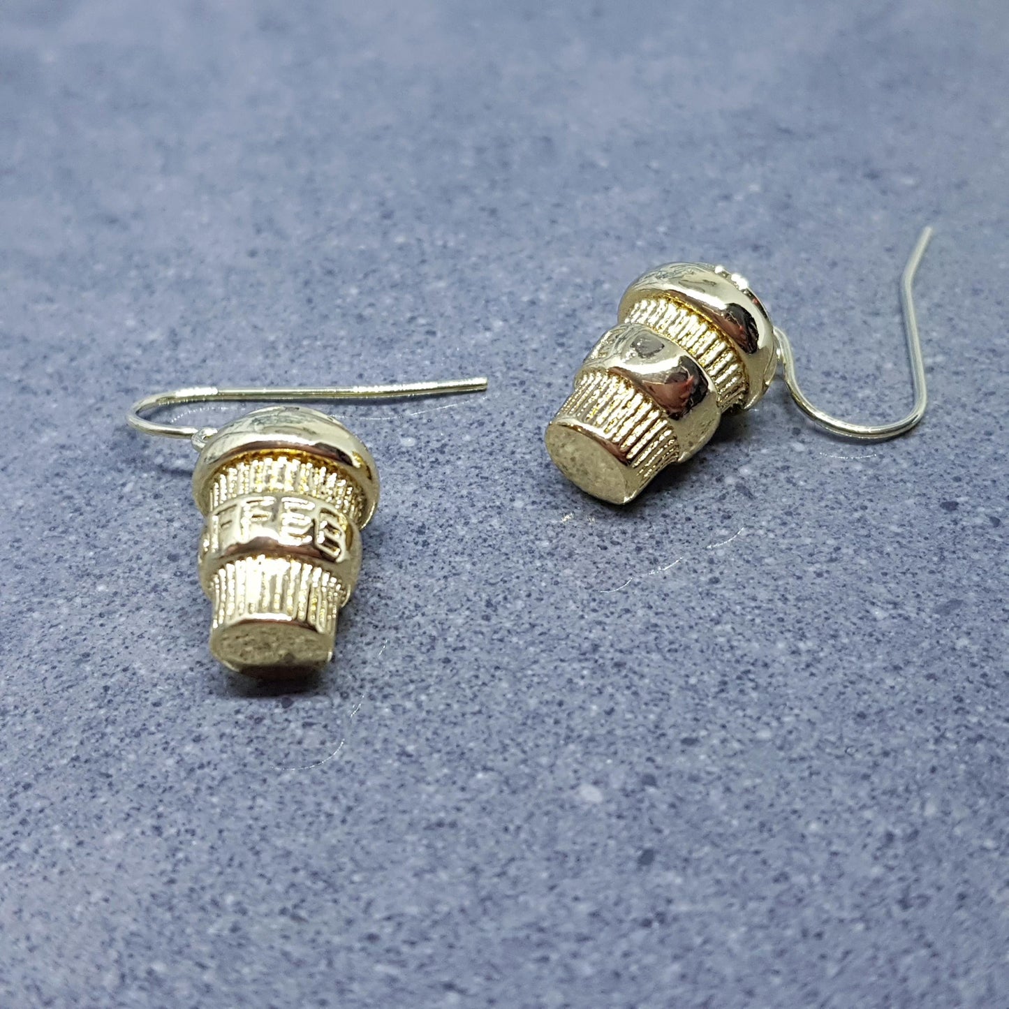 Coffee Cup Earrings, Hypoallergenic Ear Wires, Cappuccino, Coffee Lover, Mocha, Caffeine