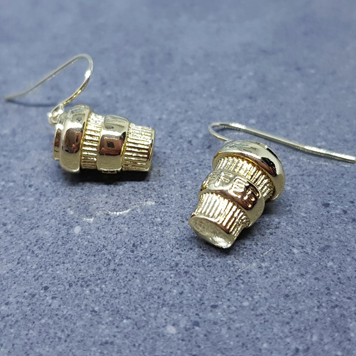 Coffee Cup Earrings, Hypoallergenic Ear Wires, Cappuccino, Coffee Lover, Mocha, Caffeine