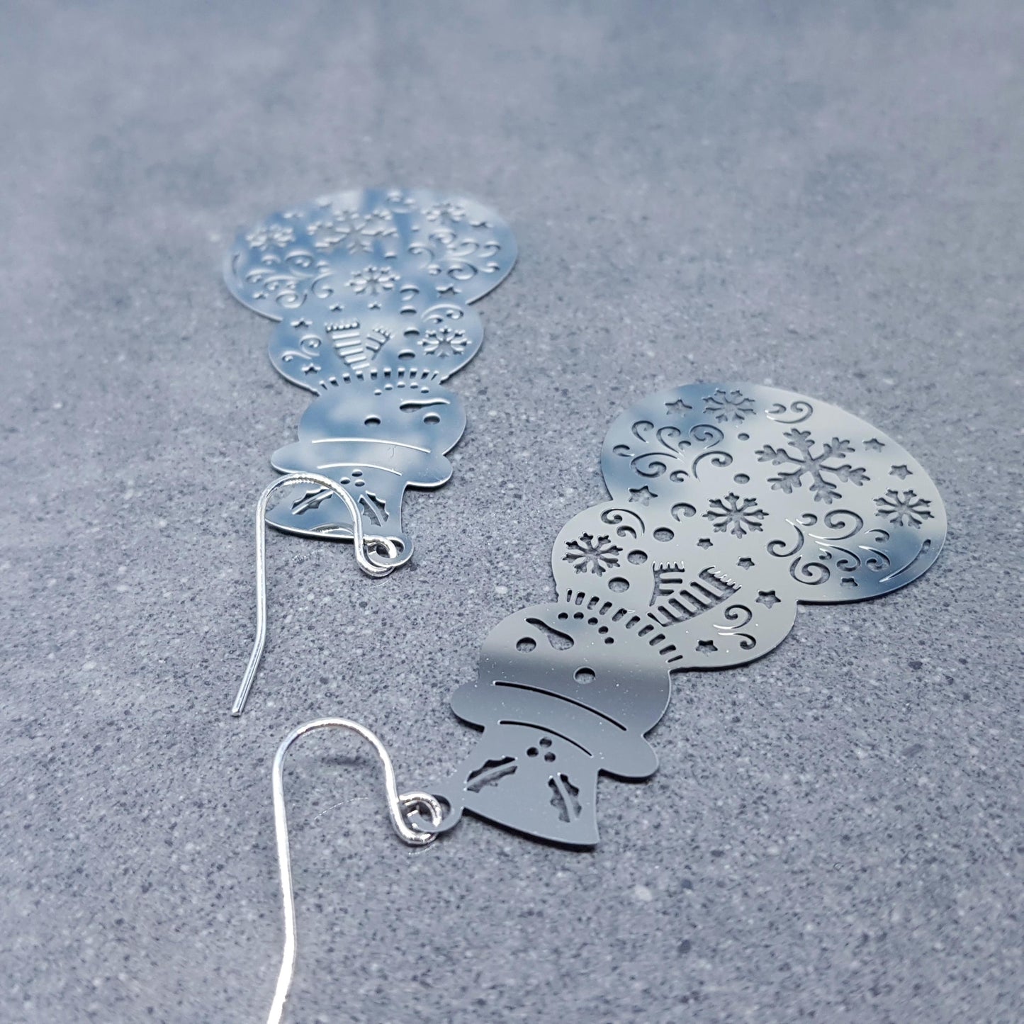 Snowmen Earrings, Stainless Steel Earrings, Christmas Earrings with a choice of Ear Wires