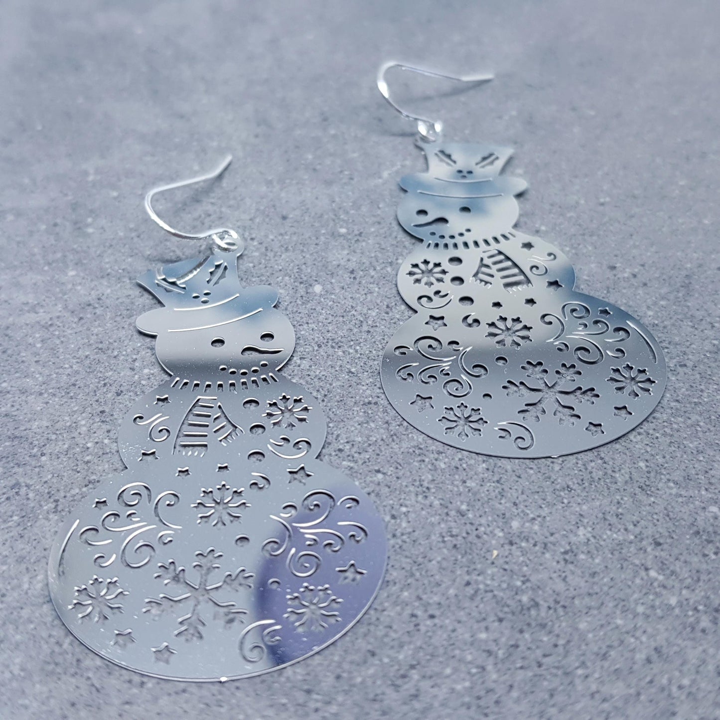 Snowmen Earrings, Stainless Steel Earrings, Christmas Earrings with a choice of Ear Wires