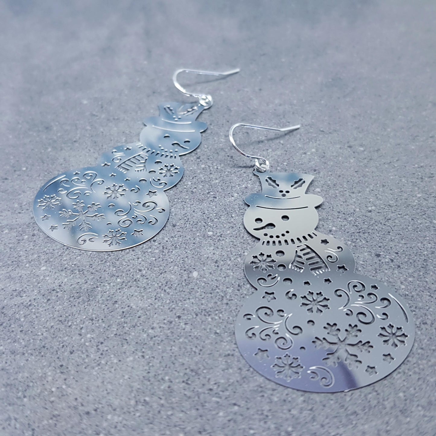 Snowmen Earrings, Stainless Steel Earrings, Christmas Earrings with a choice of Ear Wires