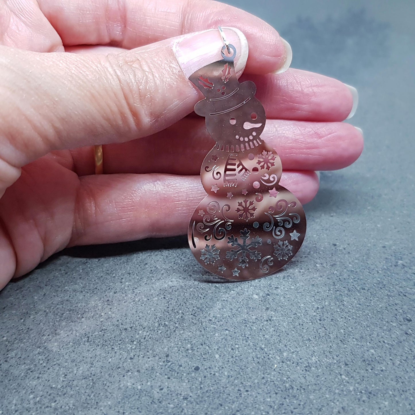 Snowmen Earrings, Stainless Steel Earrings, Christmas Earrings with a choice of Ear Wires