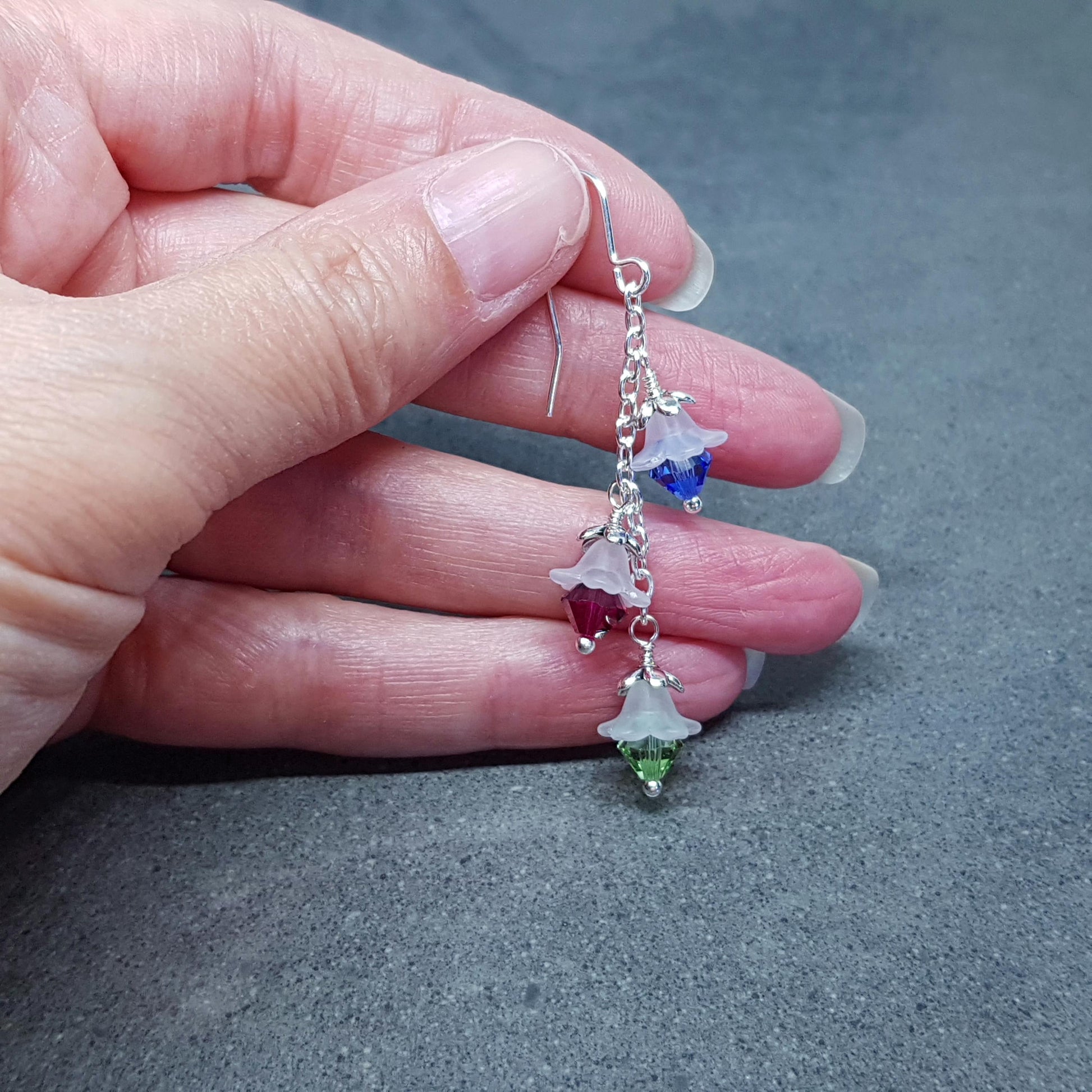 Family Birthstone Flower Earrings, Choice of Ear Wires, Personalised Jewelry, Special Occasion, Multi Birth Month, PRIMERO Crystals®