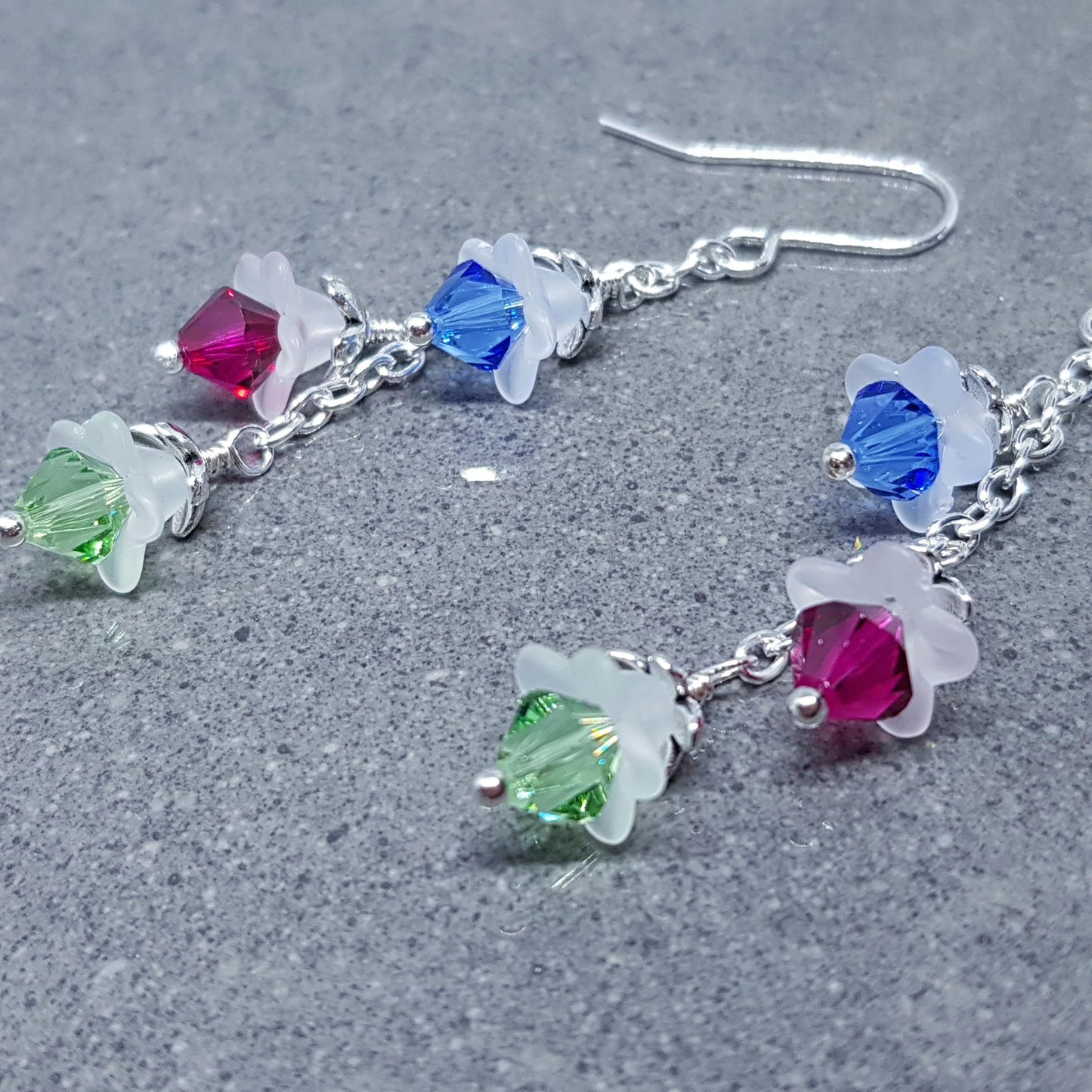 Family Birthstone Flower Earrings, Choice of Ear Wires, Personalised Jewelry, Special Occasion, Multi Birth Month, PRIMERO Crystals®