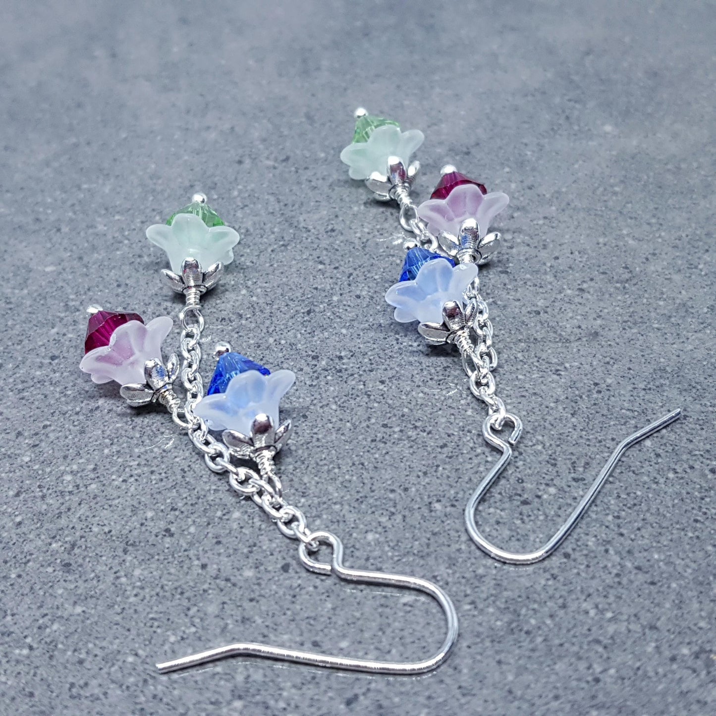 Family Birthstone Flower Earrings, Choice of Ear Wires, Personalised Jewelry, Special Occasion, Multi Birth Month, PRIMERO Crystals®