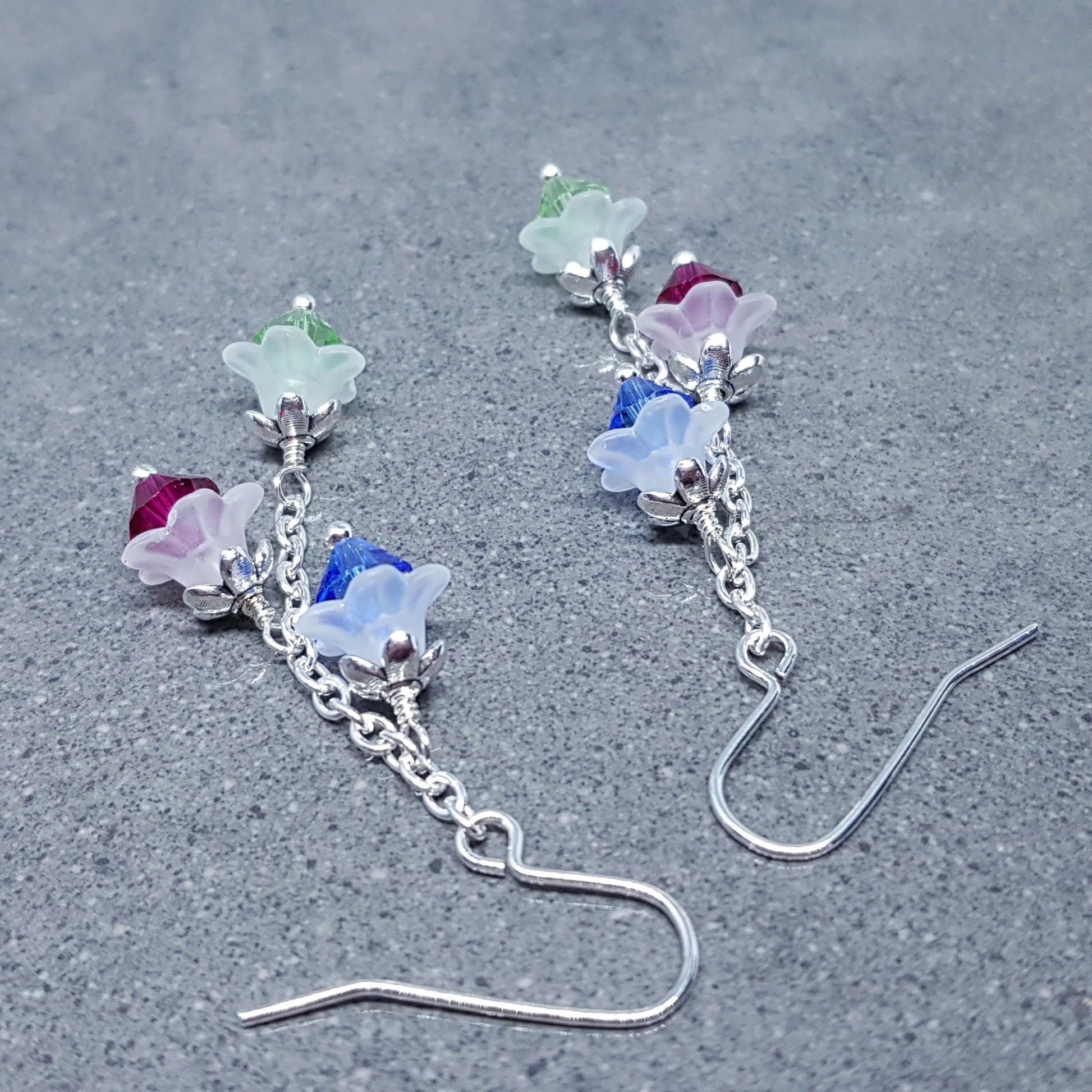 Family Birthstone Flower Earrings, Choice of Ear Wires, Personalised Jewelry, Special Occasion, Multi Birth Month, PRIMERO Crystals®