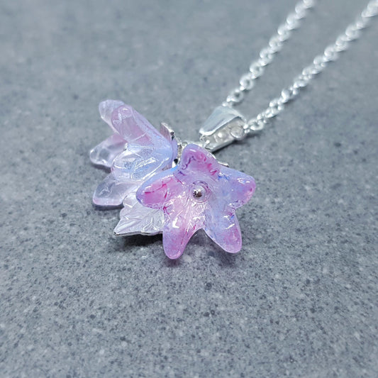 Flower Necklace, Glass Flowers, Blue Bellflower, Special Occasion Earrings, Purple Necklaces, Flower Earrings, Matching Earrings Available