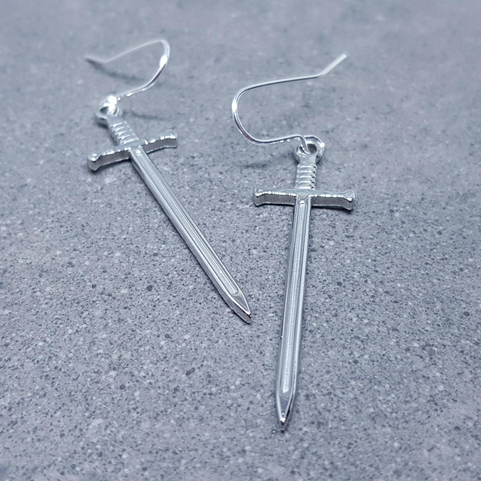 Sword Earrings, Miniature Sword, Choice of Ear Wires, Stainless Steel, Cosplay Jewellery, Gothic, Come as a Pair
