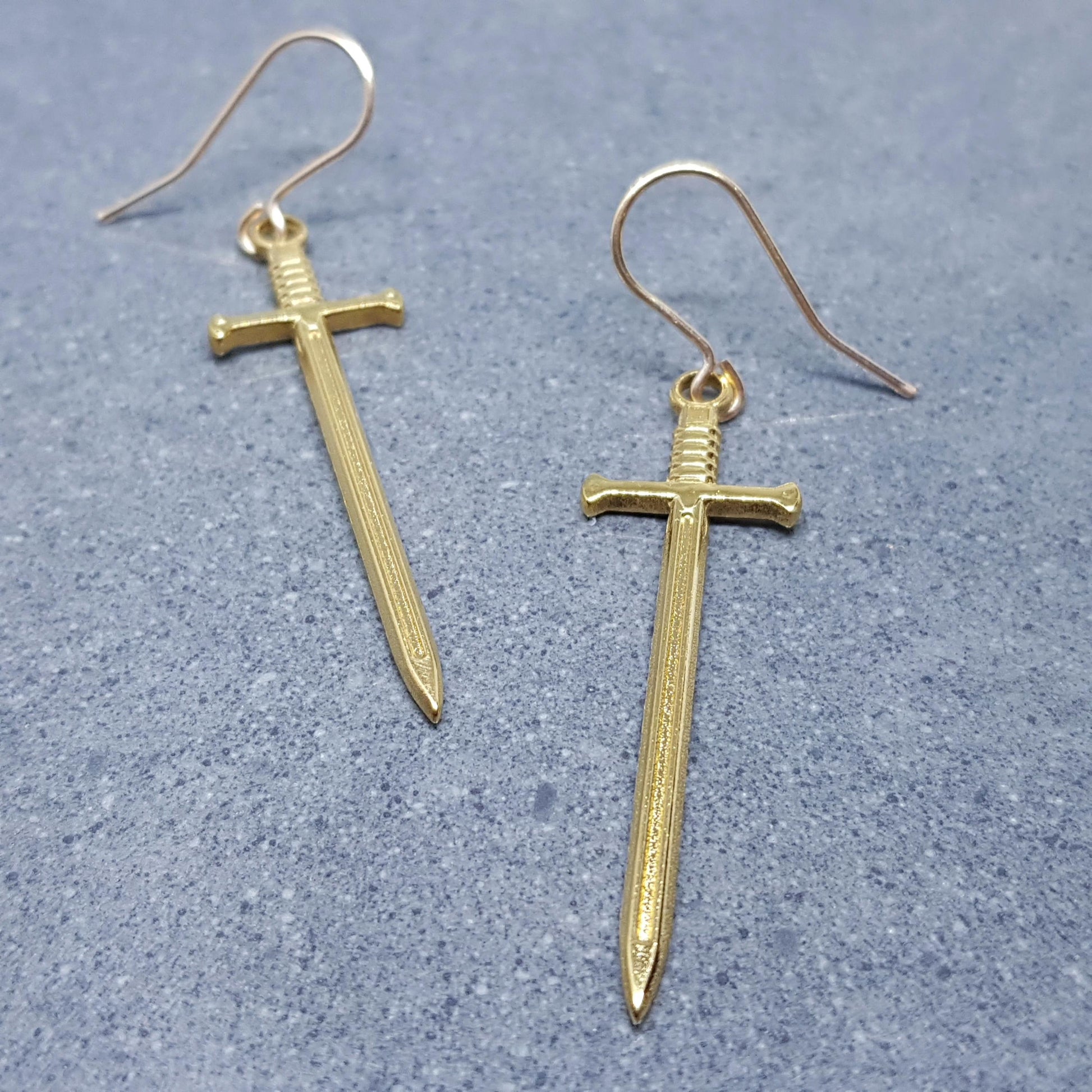 Sword Necklace, Miniature Sword, Choice of Chain Lengths, Real 18K Gold Plated