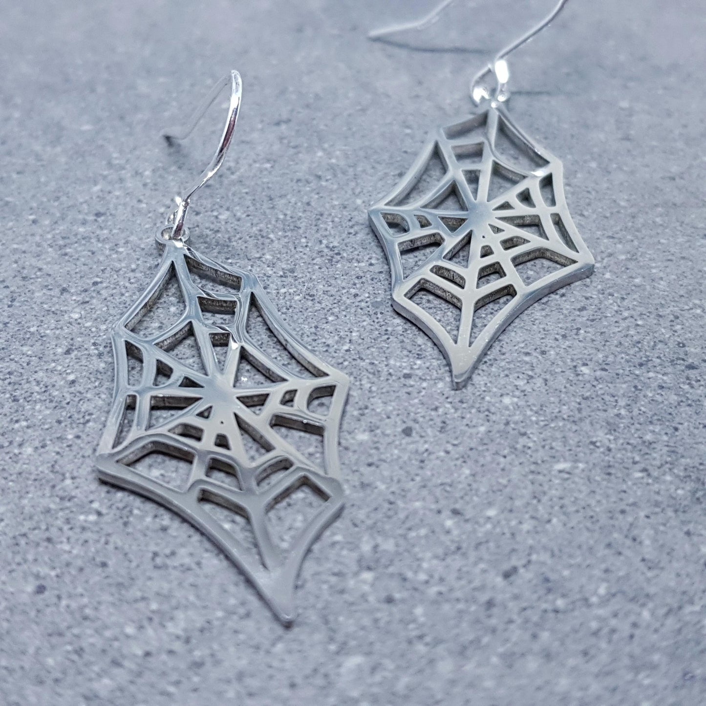Spider Web Earrings, Choice of Ear Wires, Stainless Steel, Cob Web Earrings, Gothic Earrings, Spider Earrings, Halloween