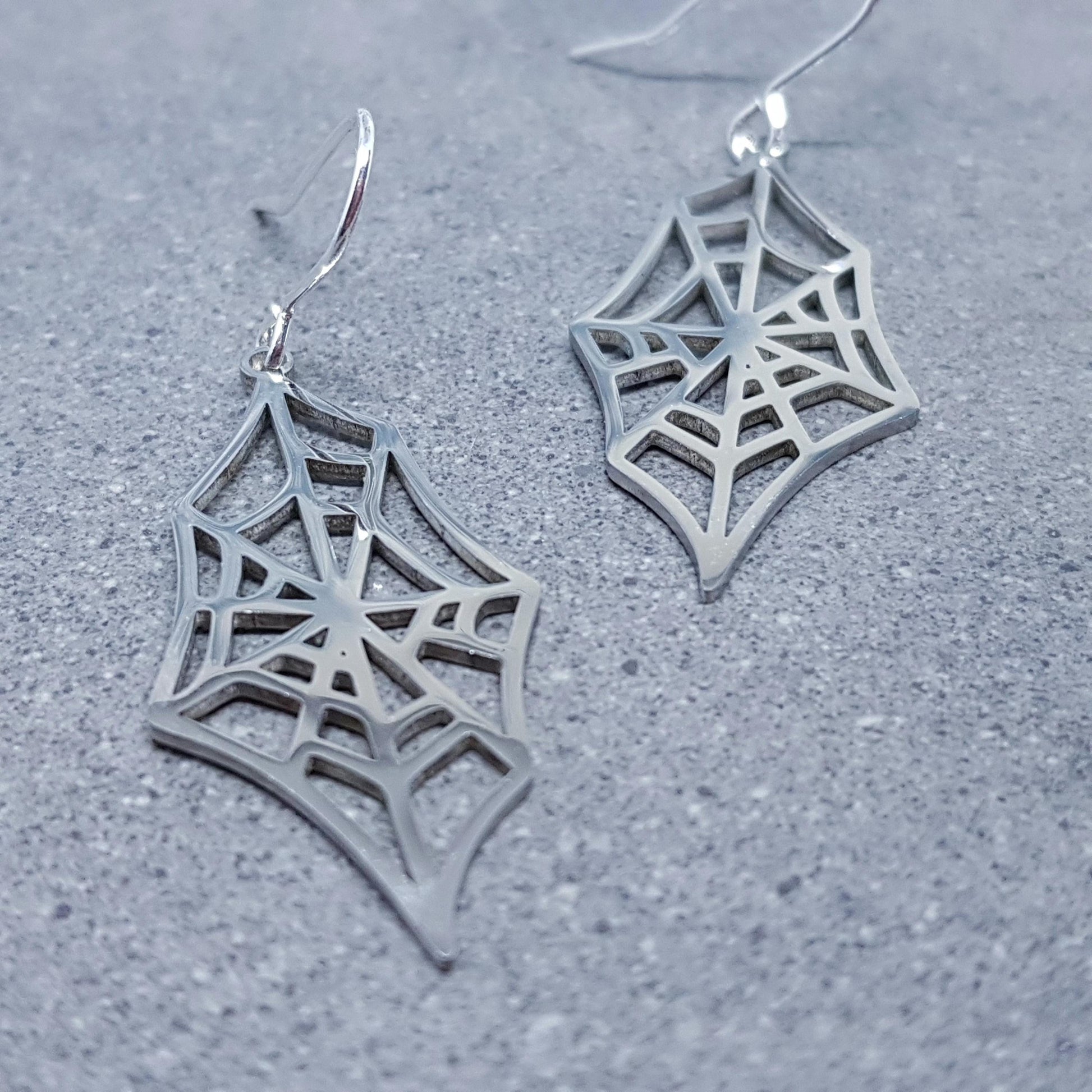 Spider Web Earrings, Choice of Ear Wires, Stainless Steel, Cob Web Earrings, Gothic Earrings, Spider Earrings, Halloween