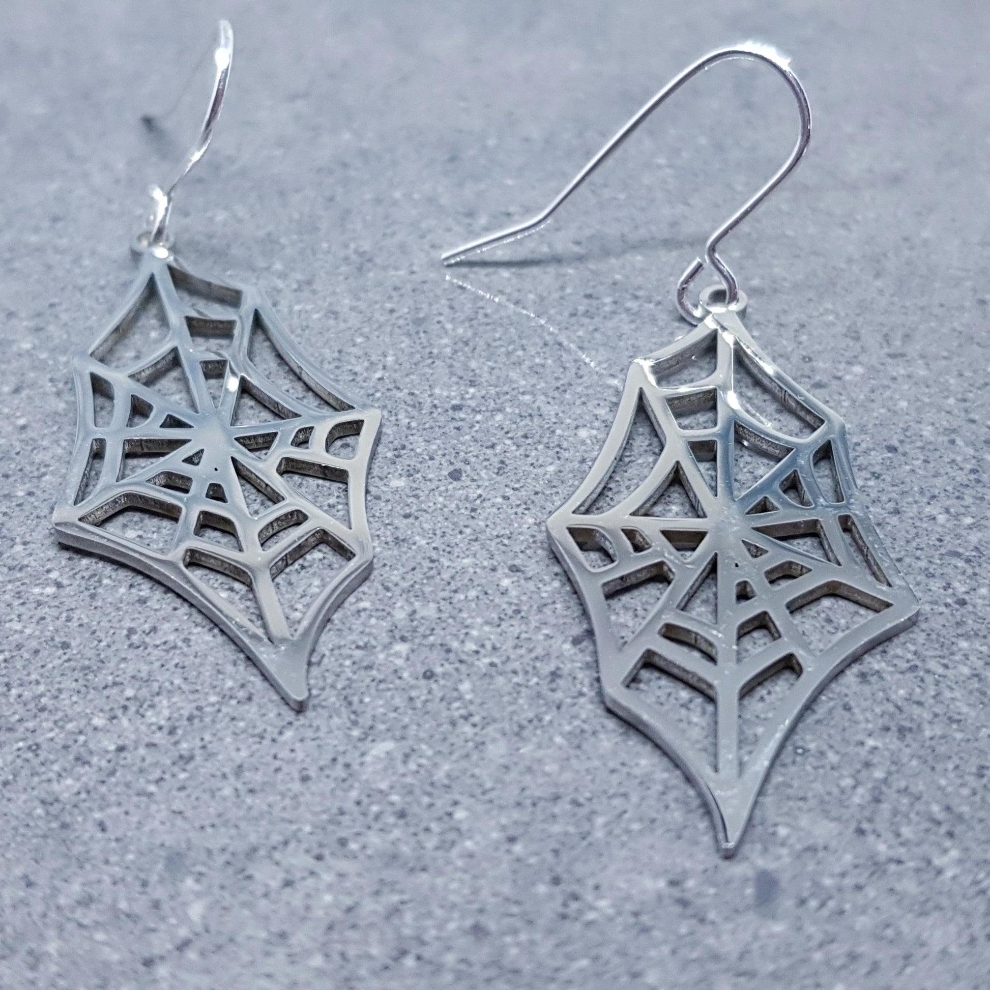 Spider Web Earrings, Choice of Ear Wires, Stainless Steel, Cob Web Earrings, Gothic Earrings, Spider Earrings, Halloween