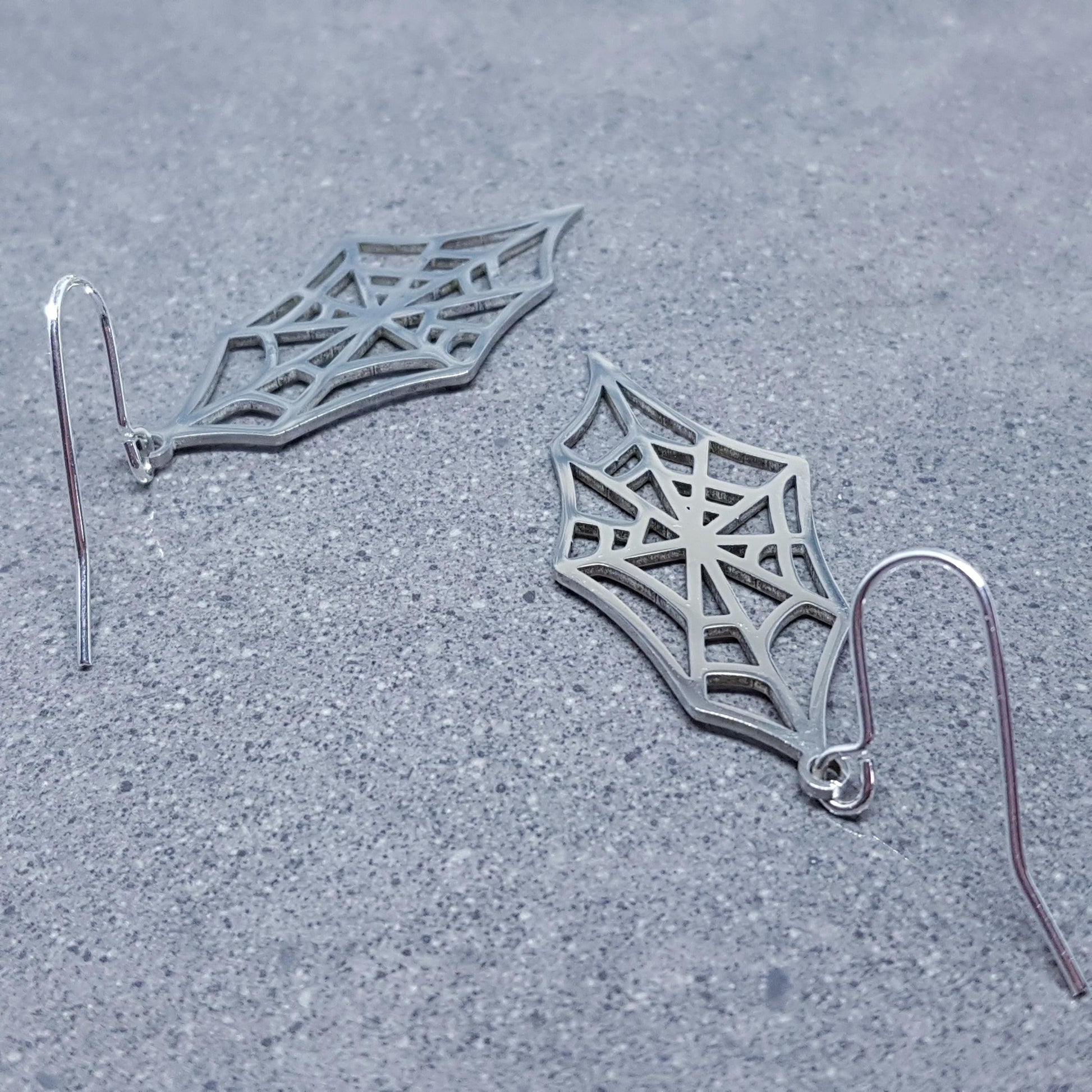 Spider Web Earrings, Choice of Ear Wires, Stainless Steel, Cob Web Earrings, Gothic Earrings, Spider Earrings, Halloween