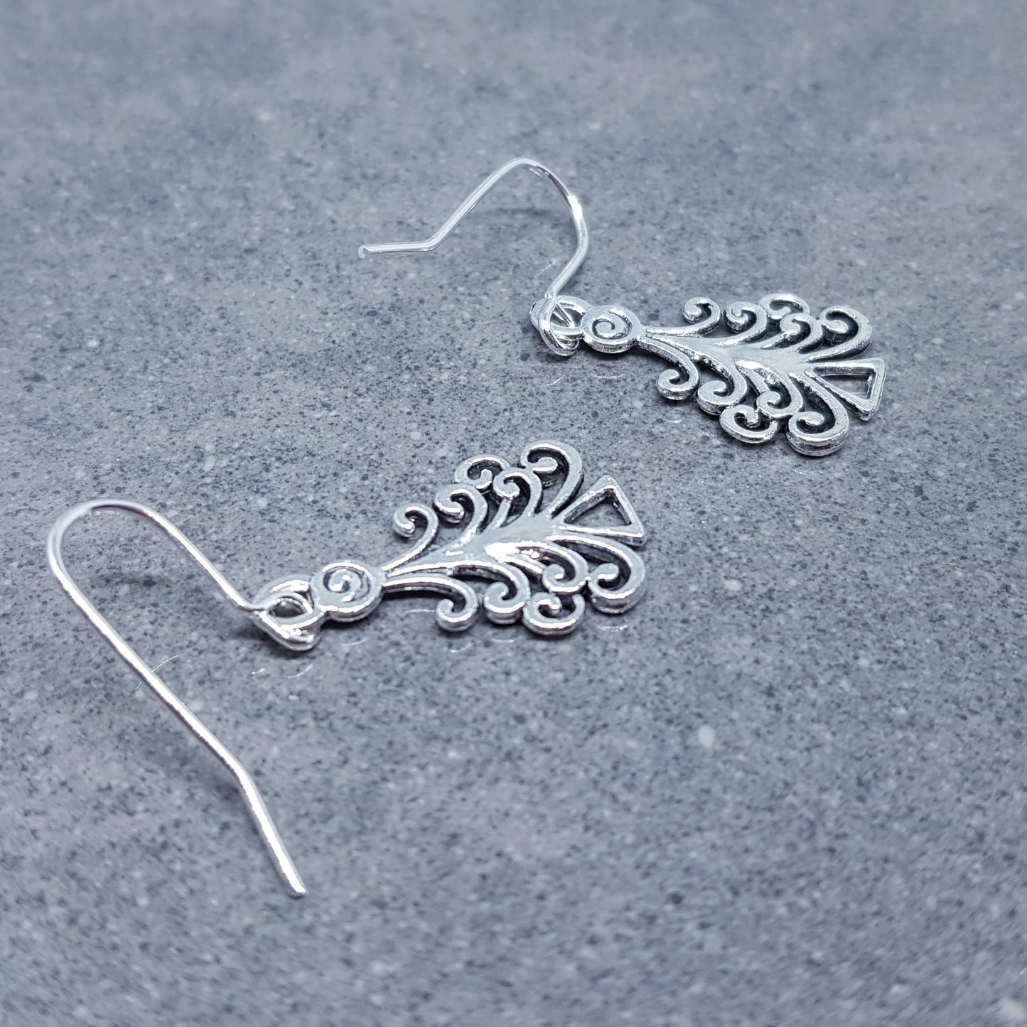 Christmas Tree Earrings, Christmas Earrings, Festive Earrings, Silver Christmas Tree
