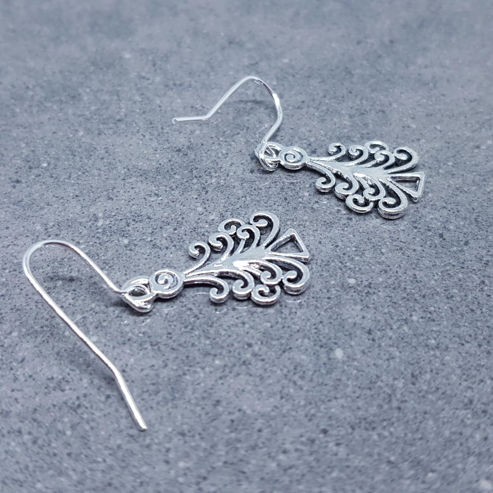 Christmas Tree Earrings, Christmas Earrings, Festive Earrings, Silver Christmas Tree