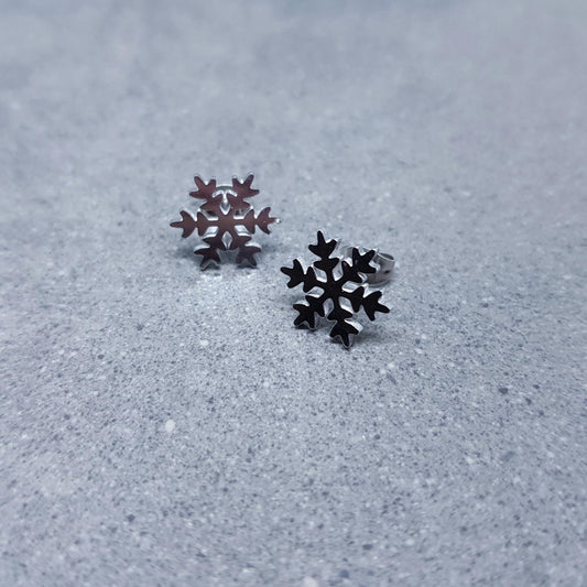 Snowflake Earrings, Stainless Steel Ear Studs, Hypoallergenic Earrings, Silver Snowflake Earrings, Christmas Earrings, Festive Earrings