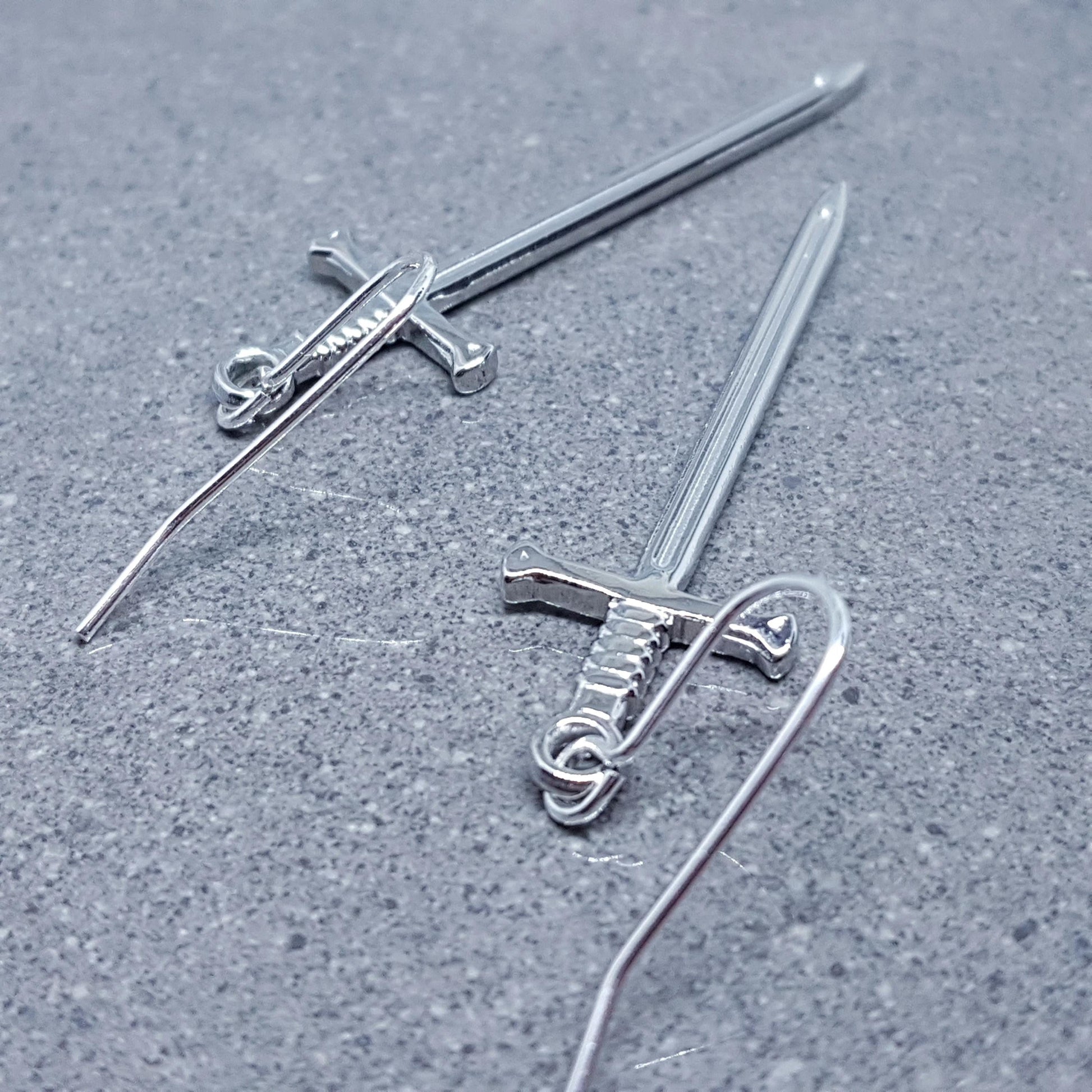 Sword Earrings, Miniature Sword, Choice of Ear Wires, Stainless Steel, Cosplay Jewellery, Gothic, Come as a Pair