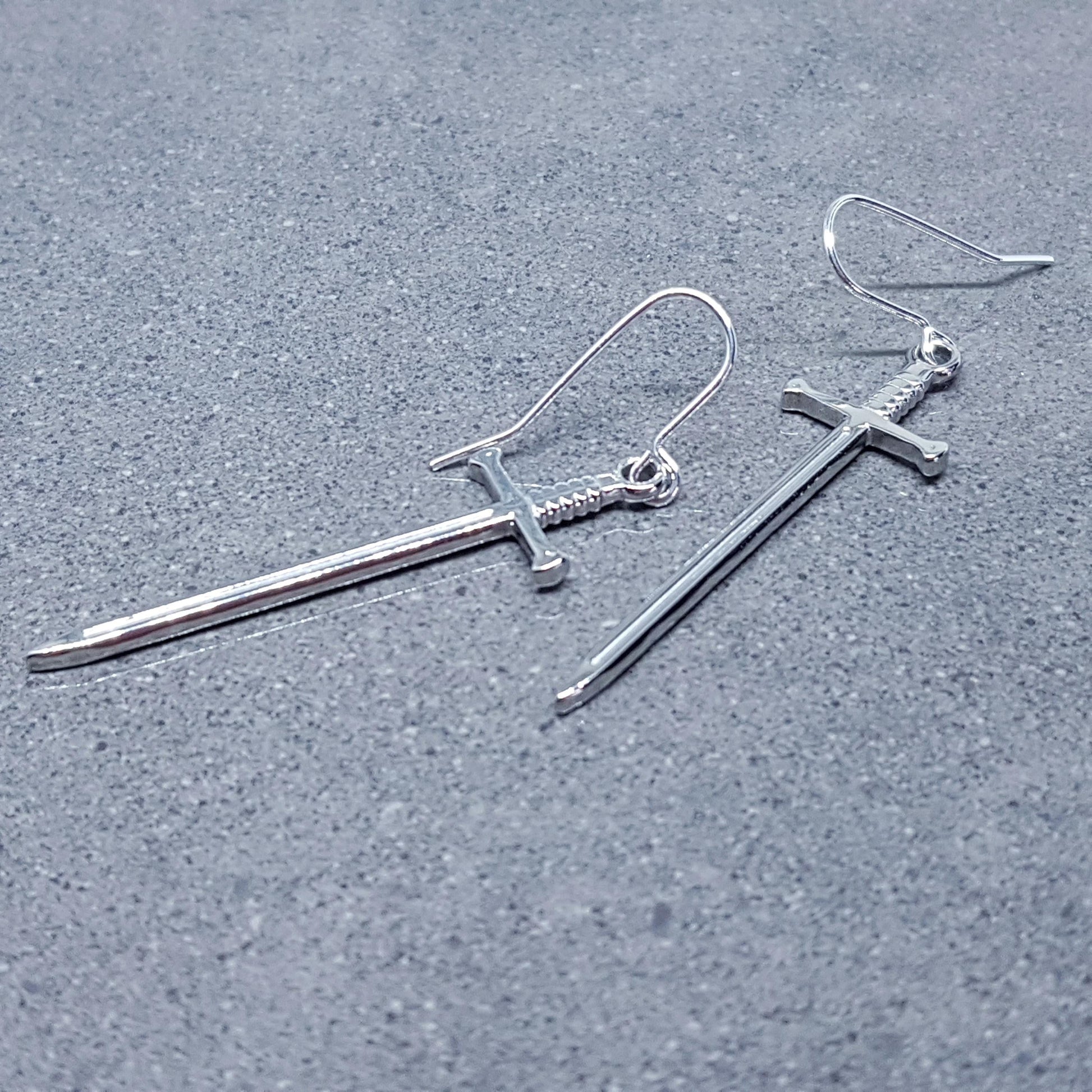 Sword Earrings, Miniature Sword, Choice of Ear Wires, Stainless Steel, Cosplay Jewellery, Gothic, Come as a Pair