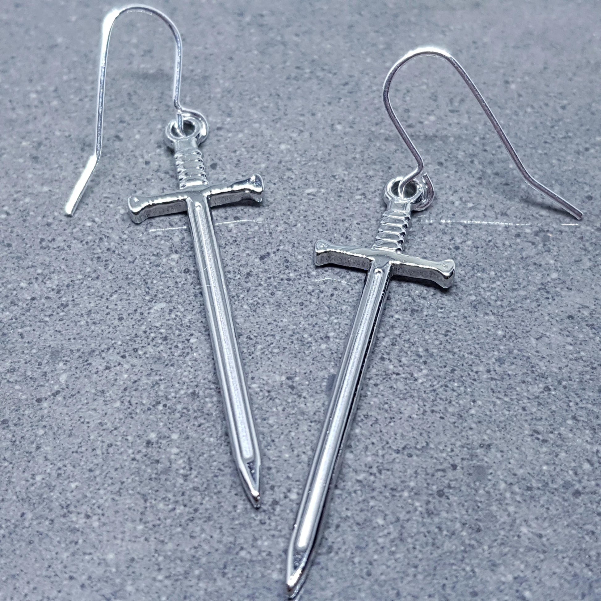 Sword Earrings, Miniature Sword, Choice of Ear Wires, Stainless Steel, Cosplay Jewellery, Gothic, Come as a Pair