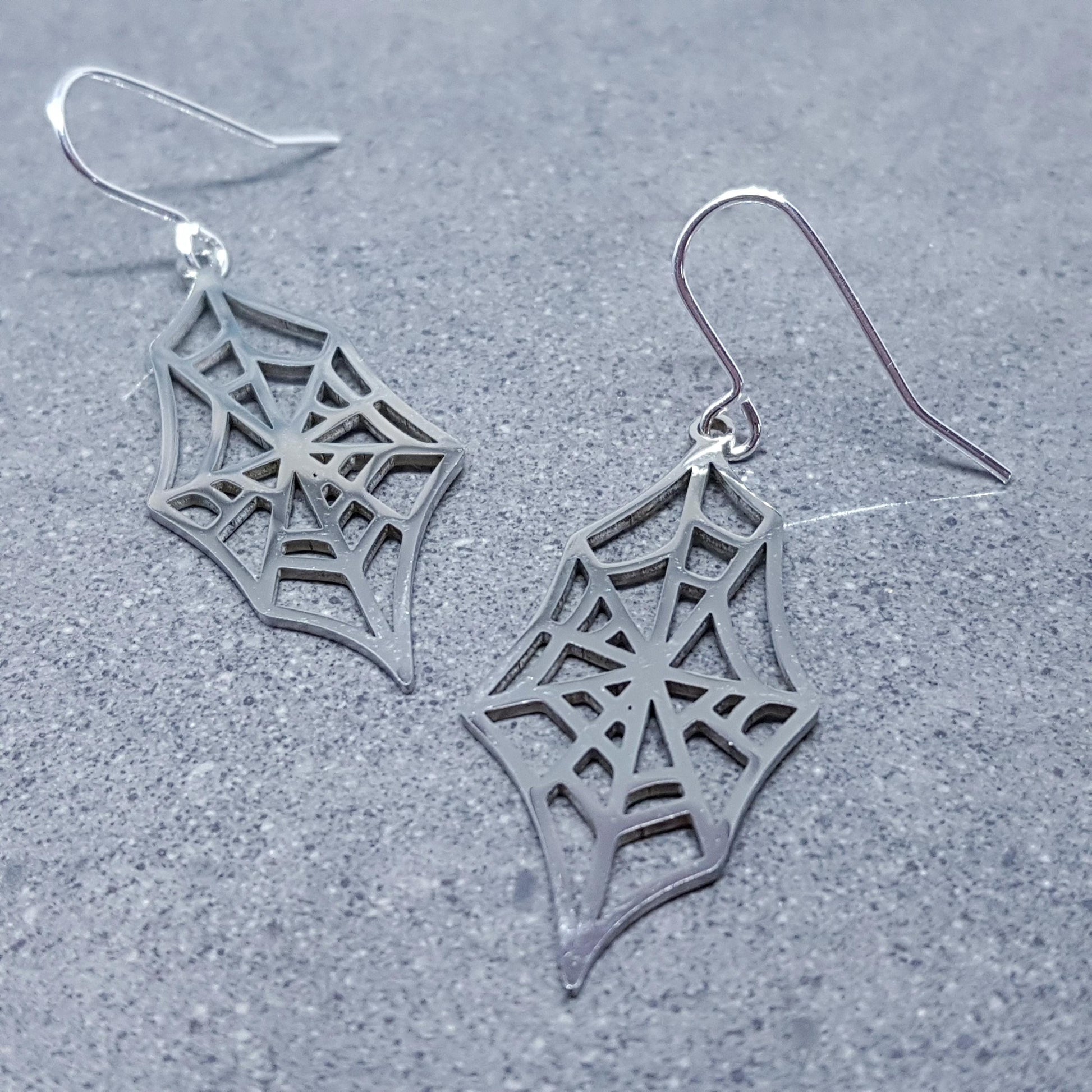 Spider Web Earrings, Choice of Ear Wires, Stainless Steel, Cob Web Earrings, Gothic Earrings, Spider Earrings, Halloween