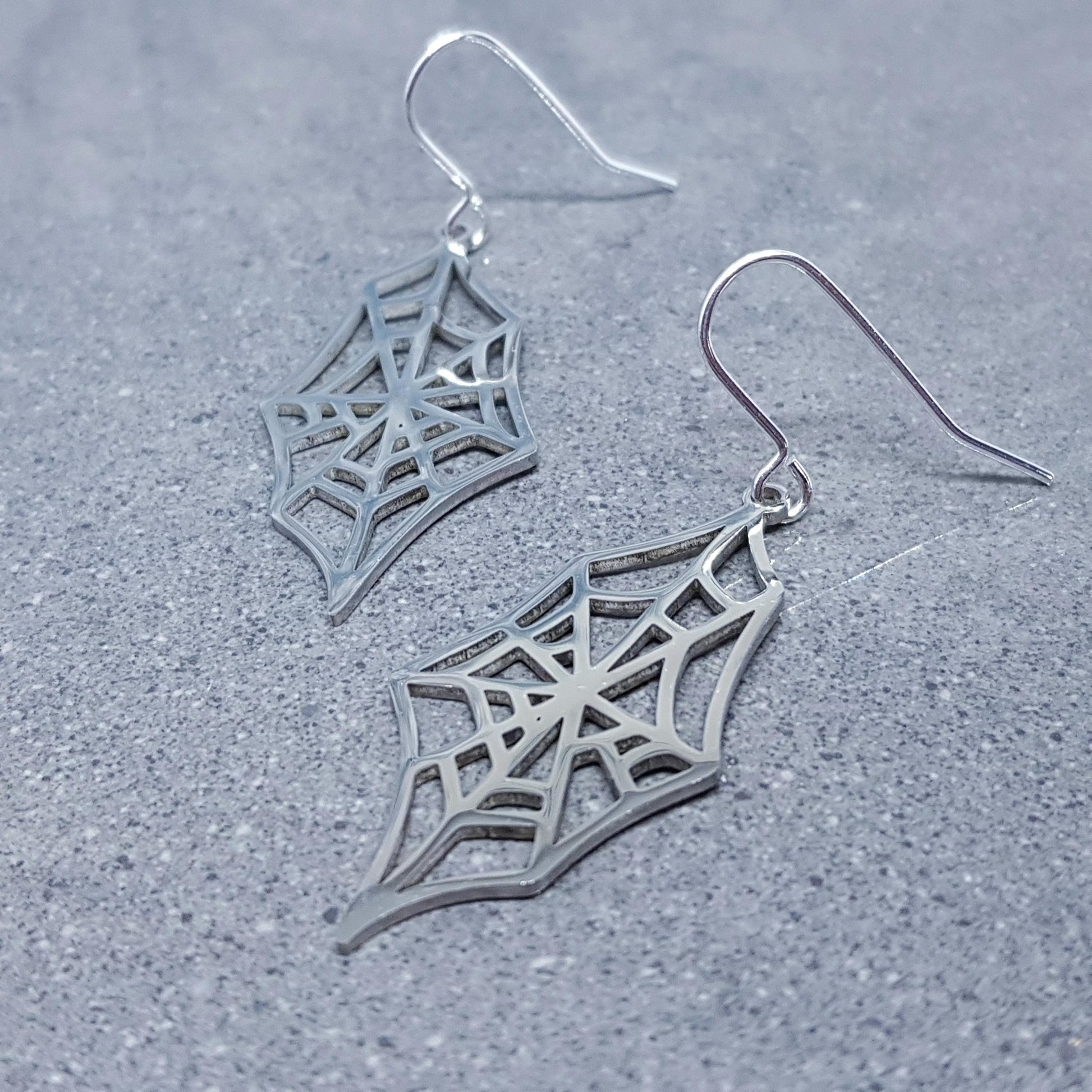 Spider Web Earrings, Choice of Ear Wires, Stainless Steel, Cob Web Earrings, Gothic Earrings, Spider Earrings, Halloween