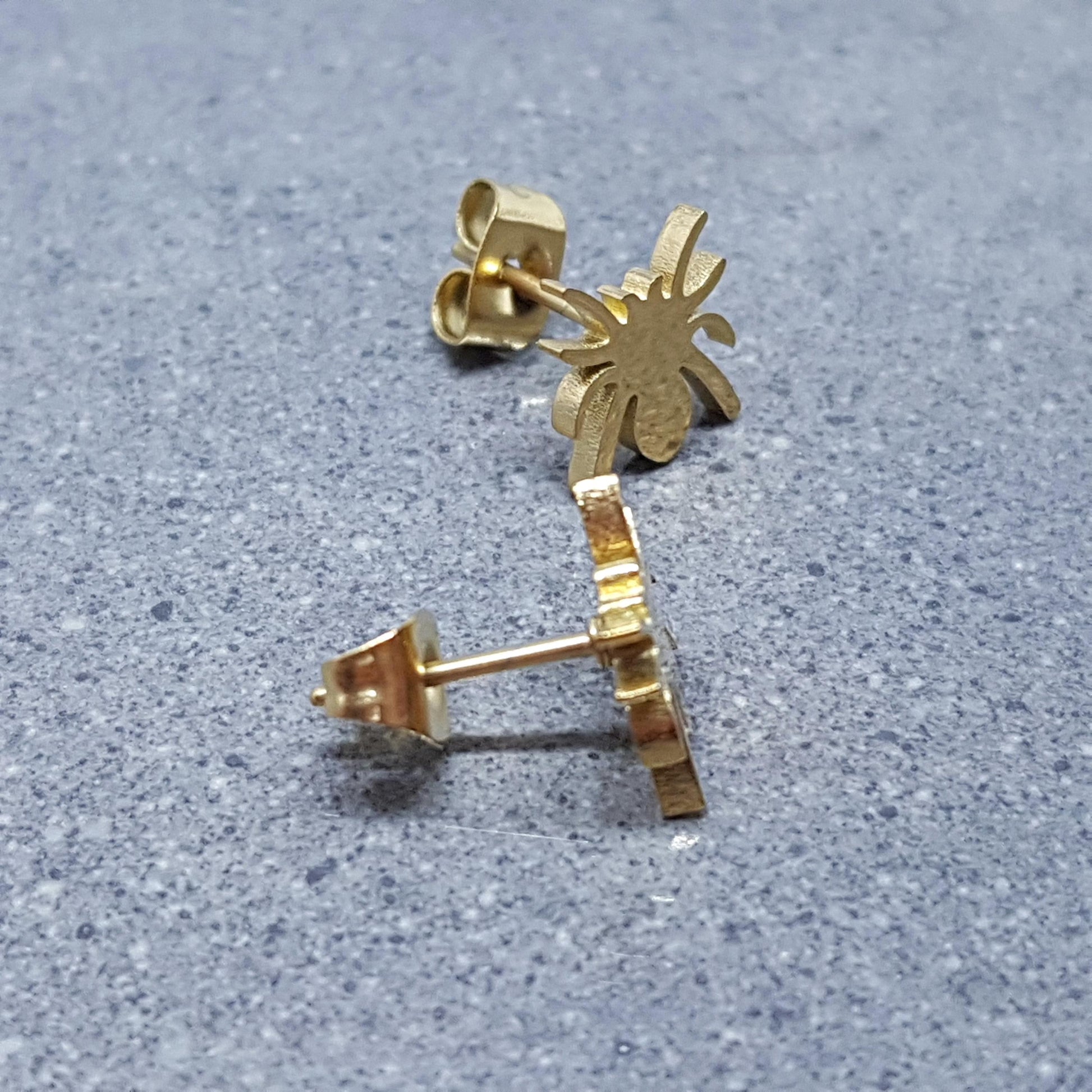 Spider Earrings, Stainless Steel Ear Studs, Hypoallergenic Earrings, Gold Spider Earrings, Halloween Earrings, Spooky Gifts