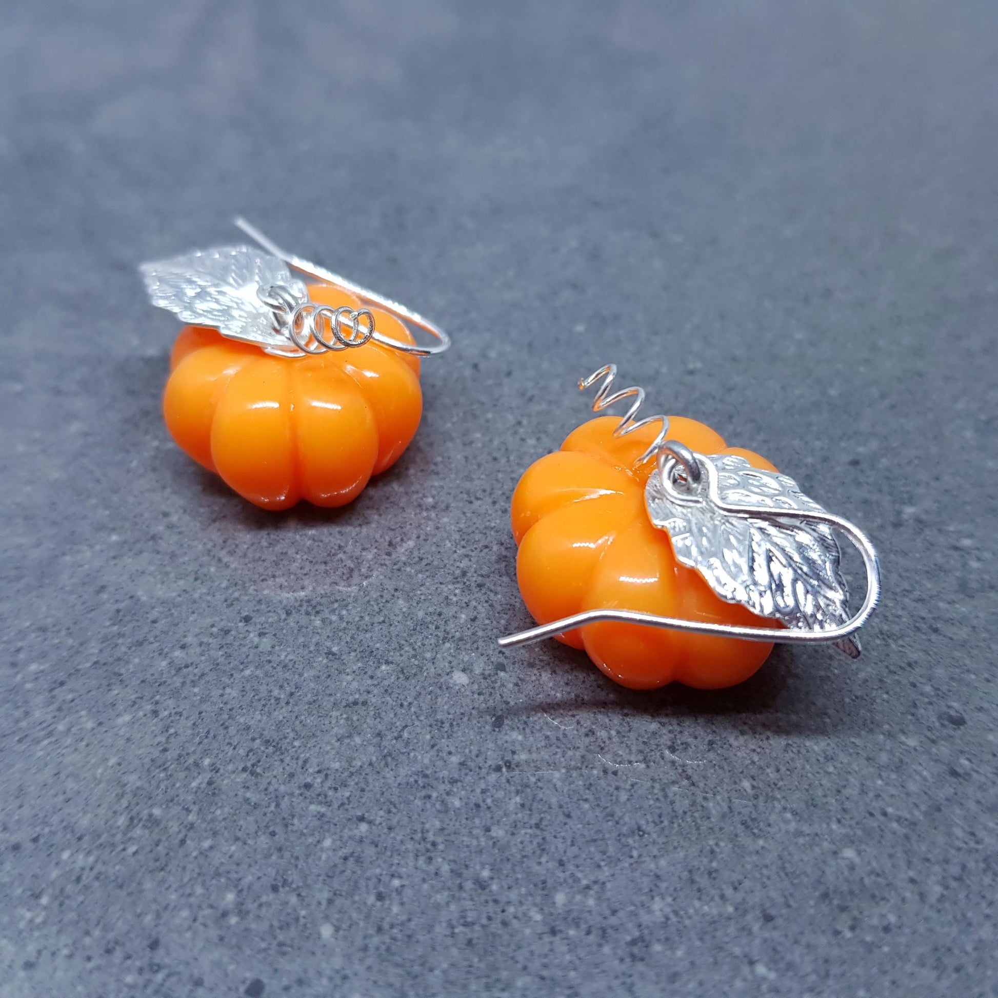Pumpkin Earrings with a Choice of Wires, Autumn Fall Jewellery