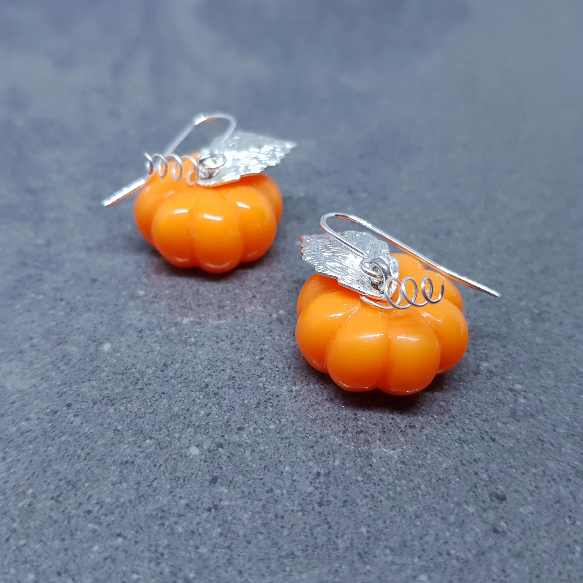 Pumpkin Earrings with a Choice of Wires, Autumn Fall Jewellery