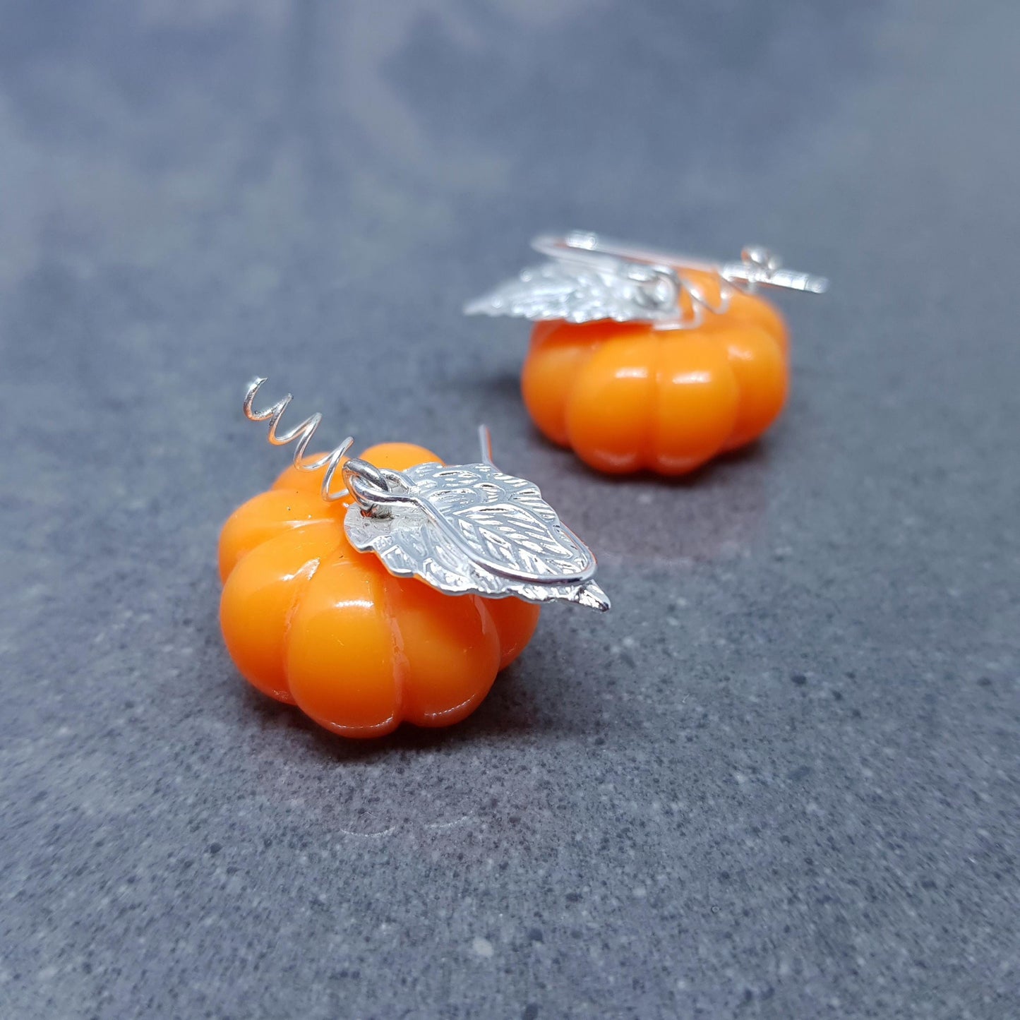 Pumpkin Earrings with a Choice of Wires, Autumn Fall Jewellery