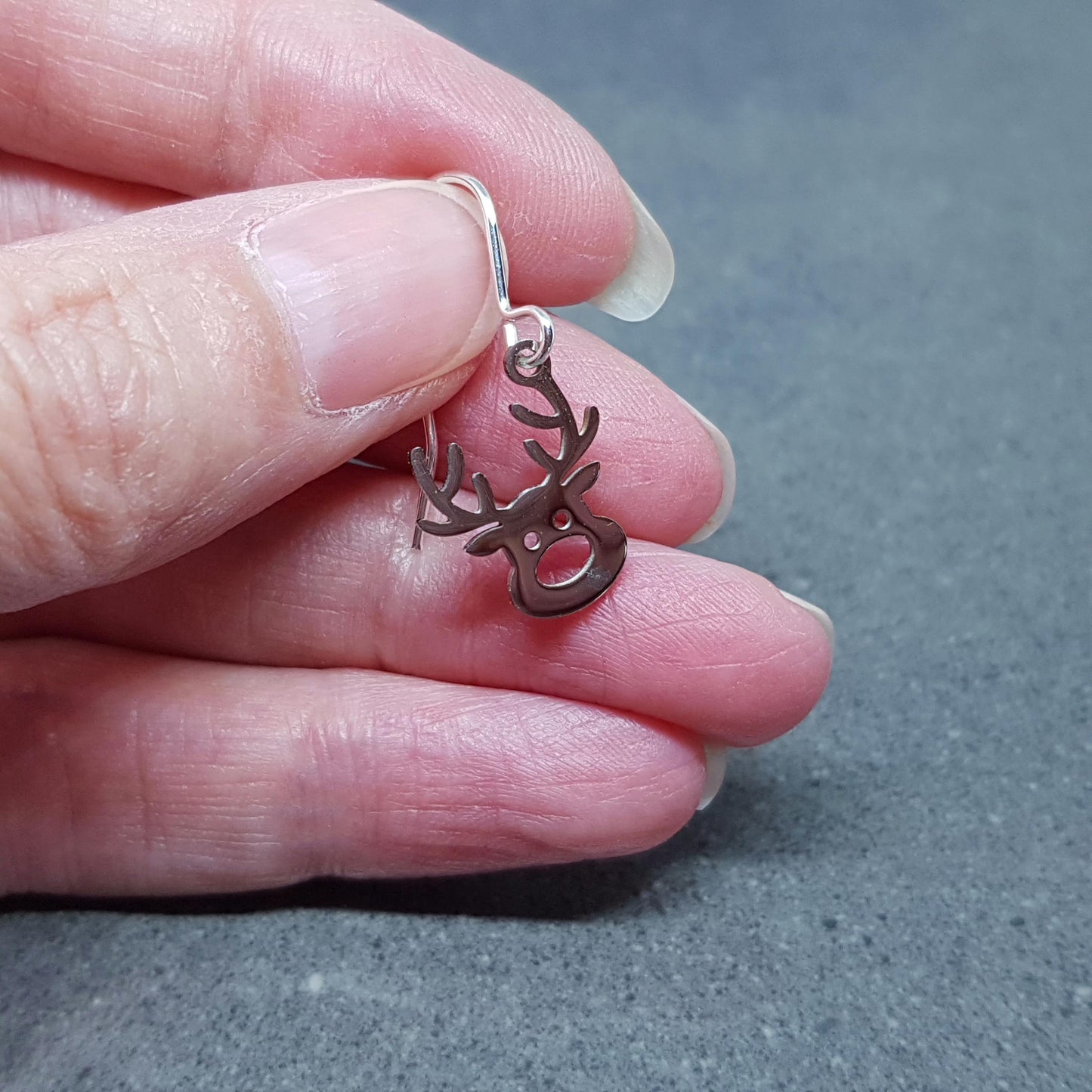 Rudolf the Reindeer Earrings with a choice of Ear Wires, Stainless Steel Jewelry