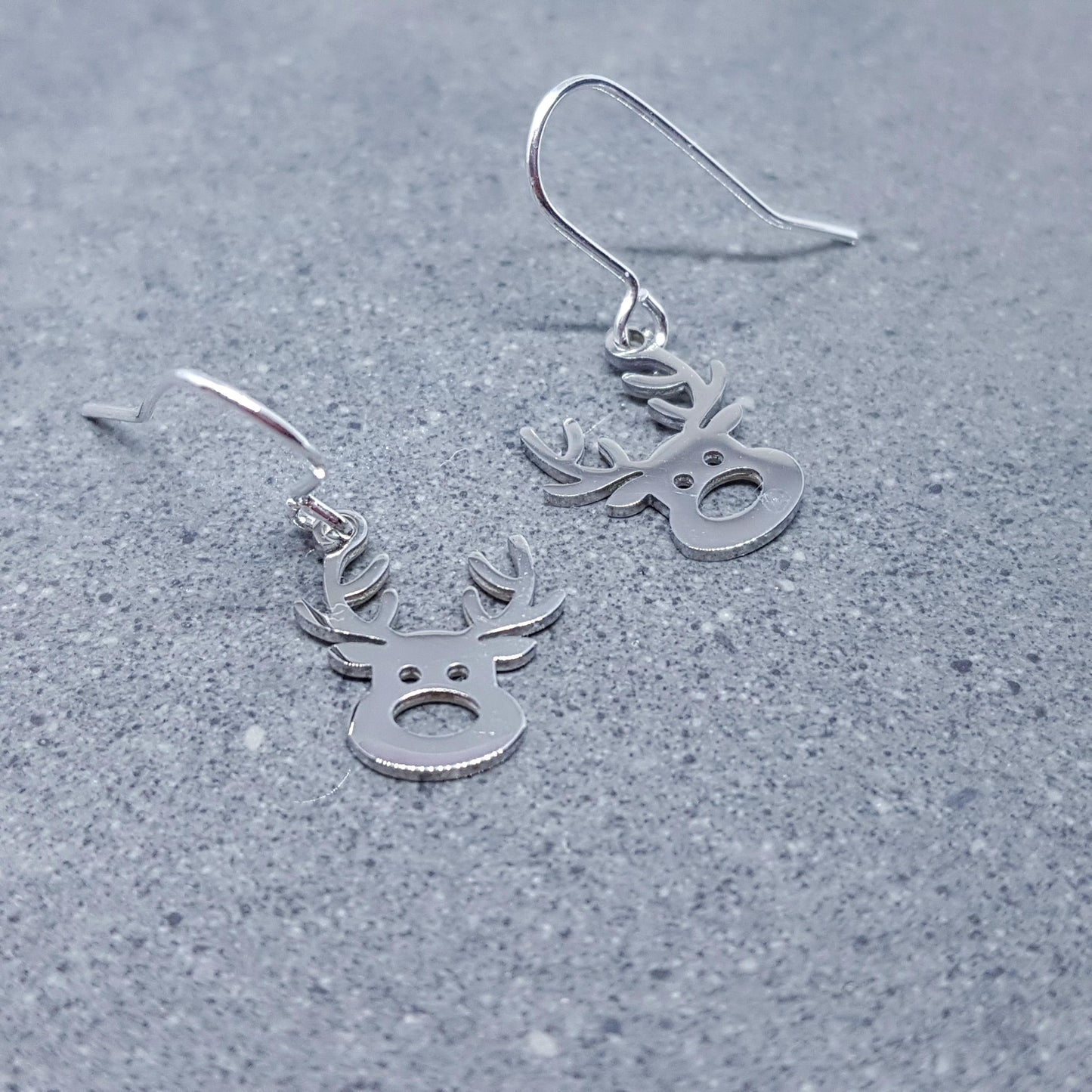 Rudolf the Reindeer Earrings with a choice of Ear Wires, Stainless Steel Jewelry