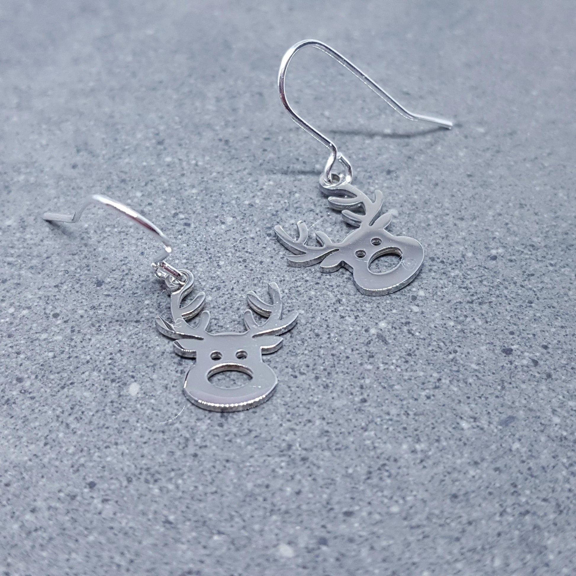 Rudolf the Reindeer Earrings with a choice of Ear Wires, Stainless Steel Jewelry