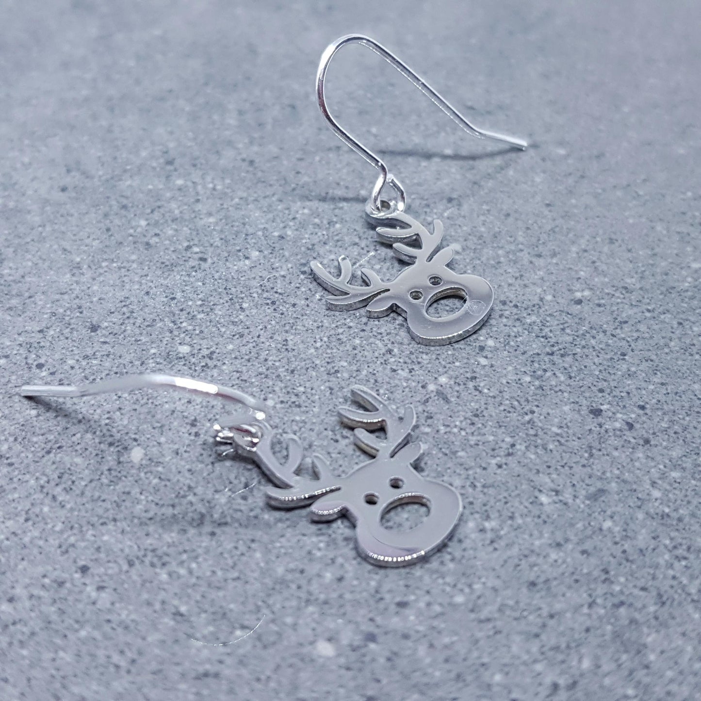 Rudolf the Reindeer Earrings with a choice of Ear Wires, Stainless Steel Jewelry