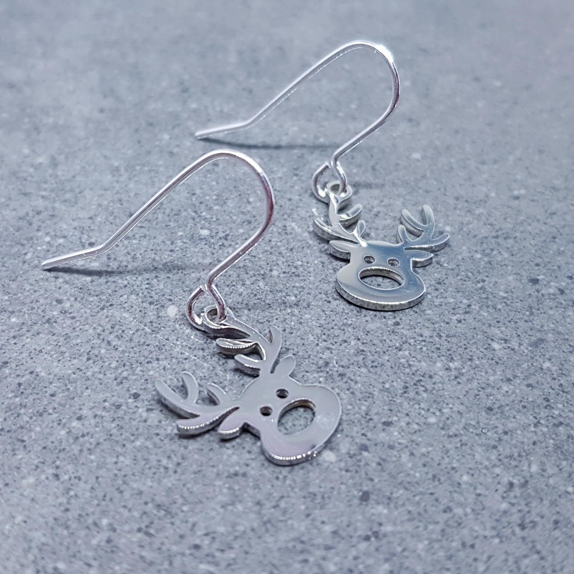 Rudolf the Reindeer Earrings with a choice of Ear Wires, Stainless Steel Jewelry