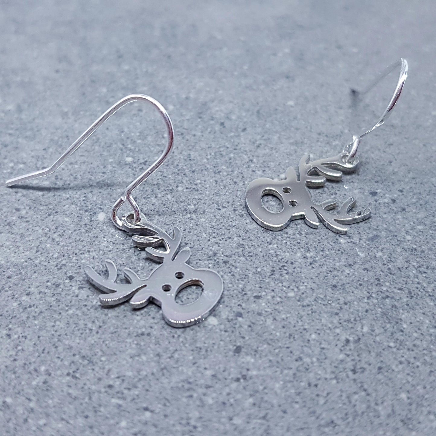 Rudolf the Reindeer Earrings with a choice of Ear Wires, Stainless Steel Jewelry