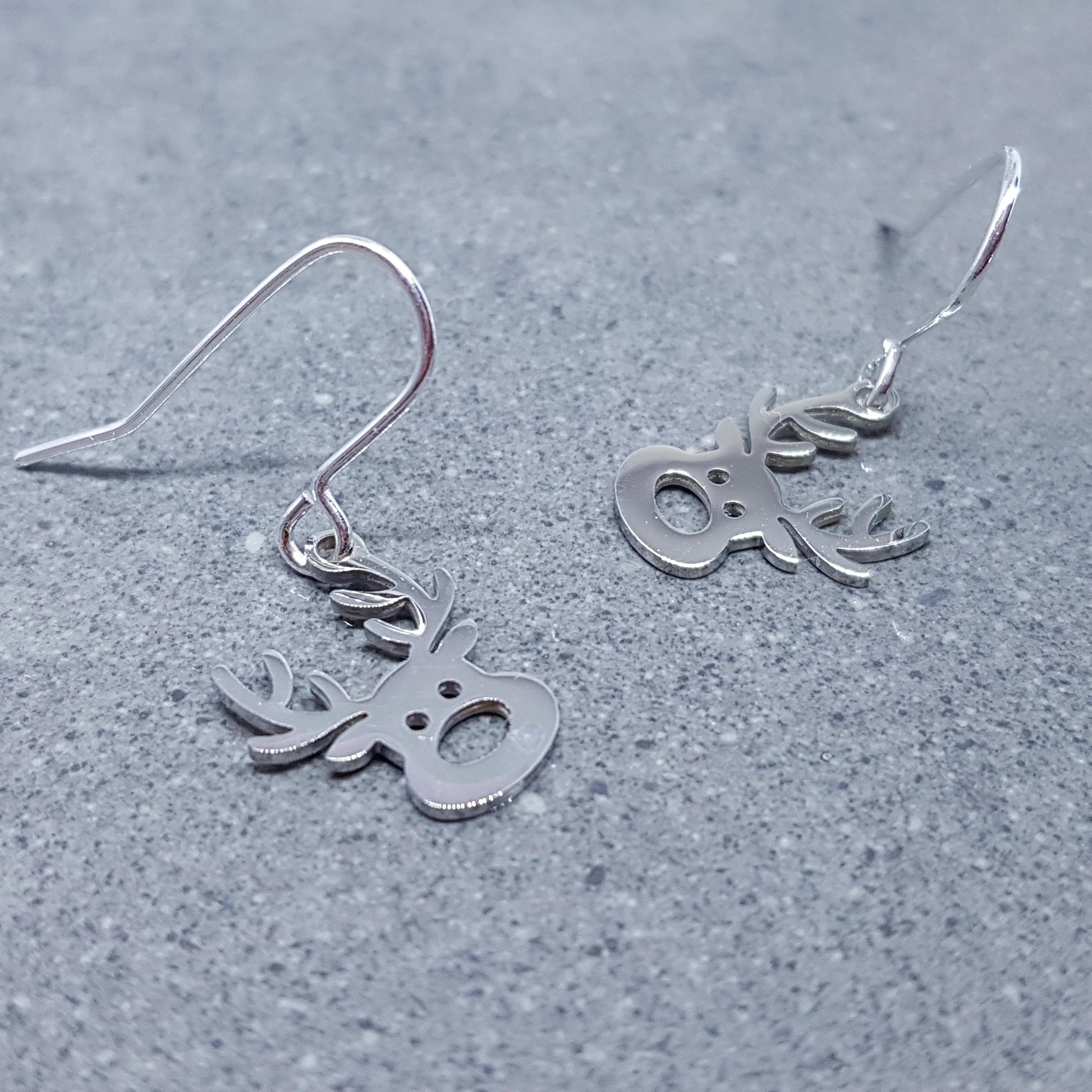 Rudolf the Reindeer Earrings with a choice of Ear Wires, Stainless Steel Jewelry