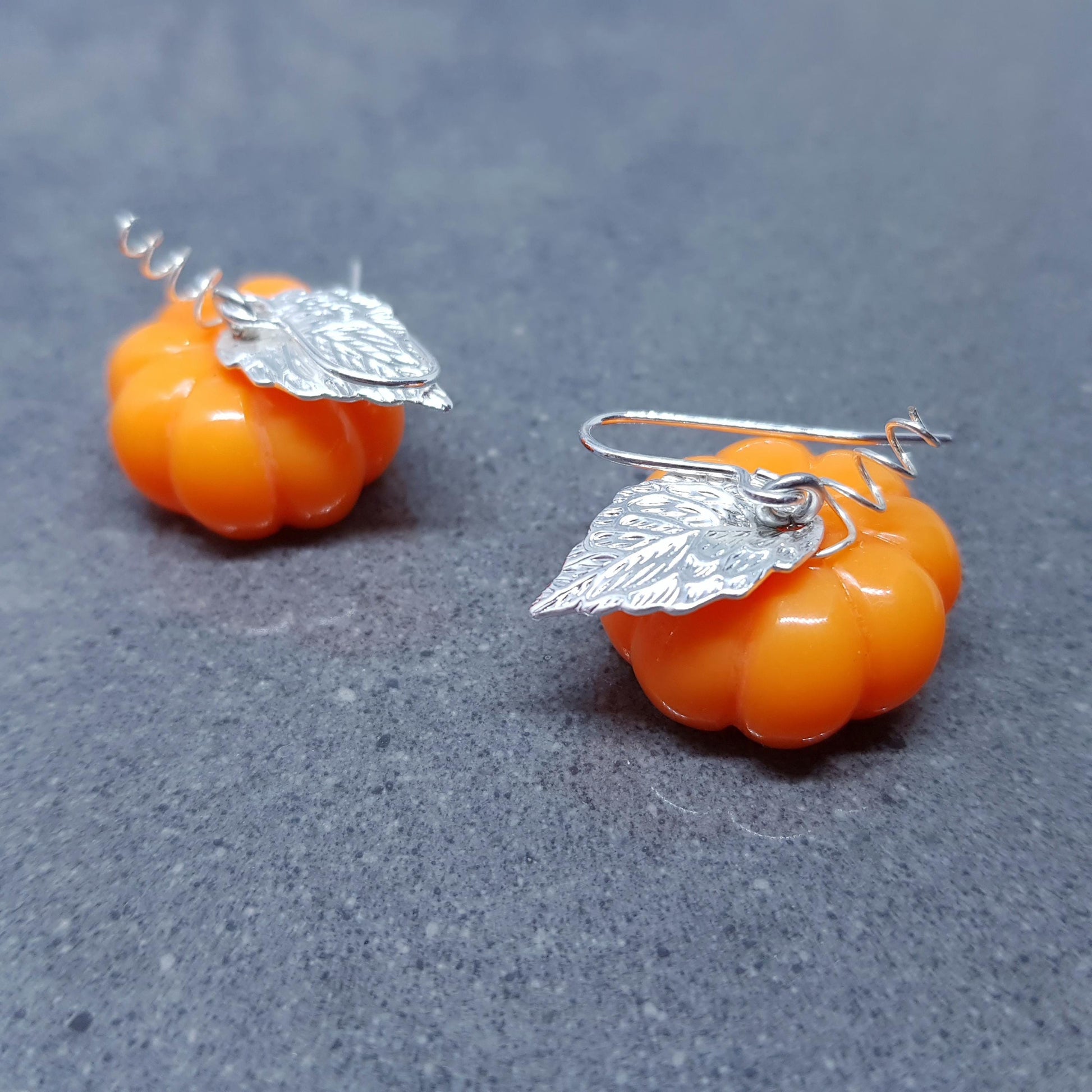 Pumpkin Earrings with a Choice of Wires, Autumn Fall Jewellery