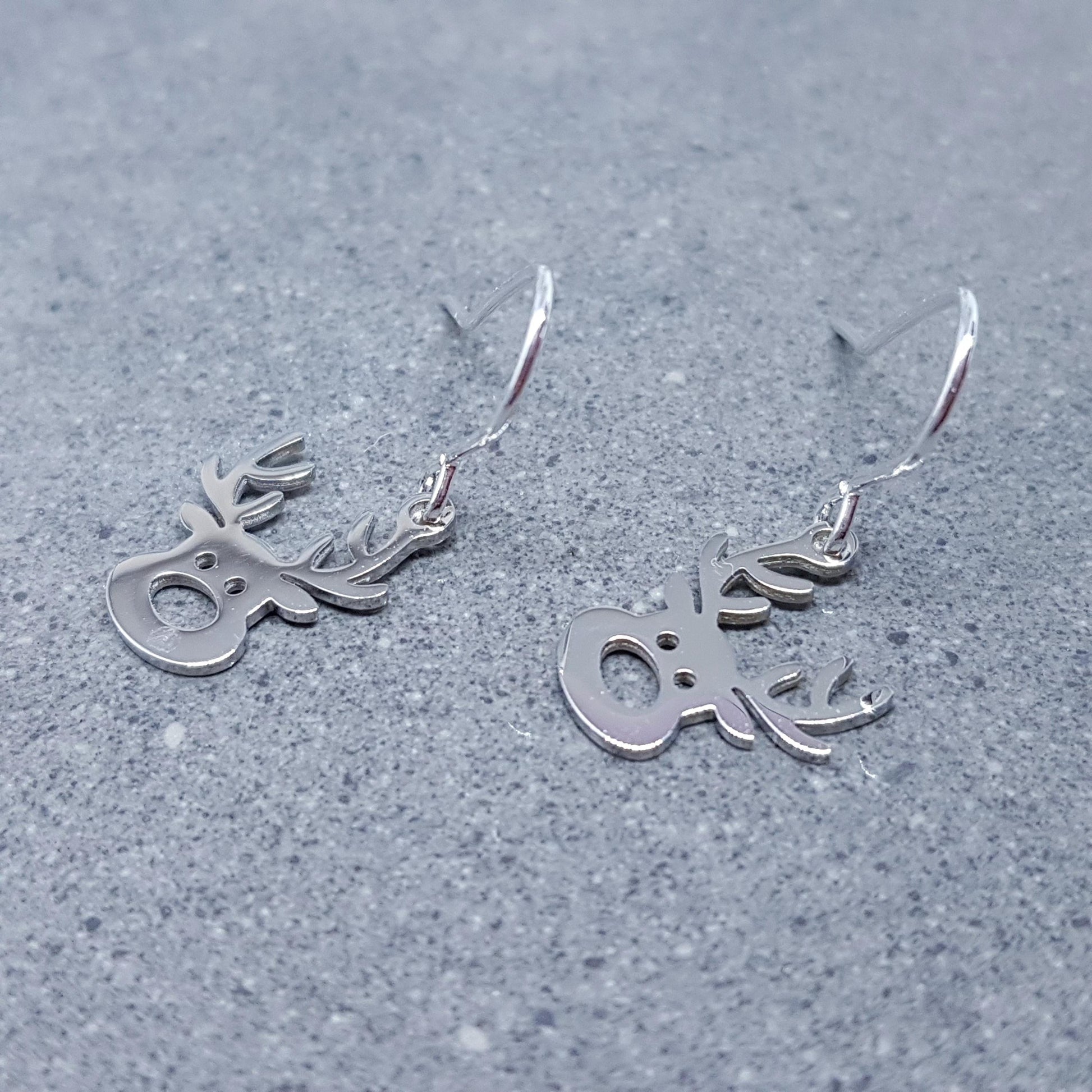Rudolf the Reindeer Earrings with a choice of Ear Wires, Stainless Steel Jewelry