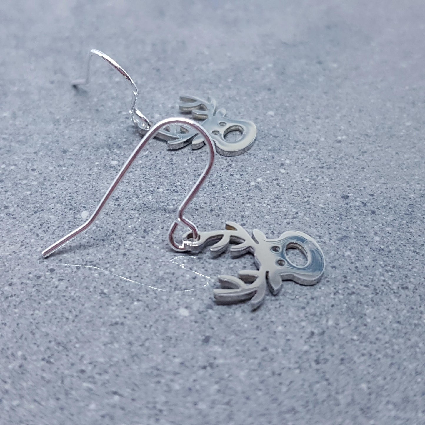 Rudolf the Reindeer Earrings with a choice of Ear Wires, Stainless Steel Jewelry