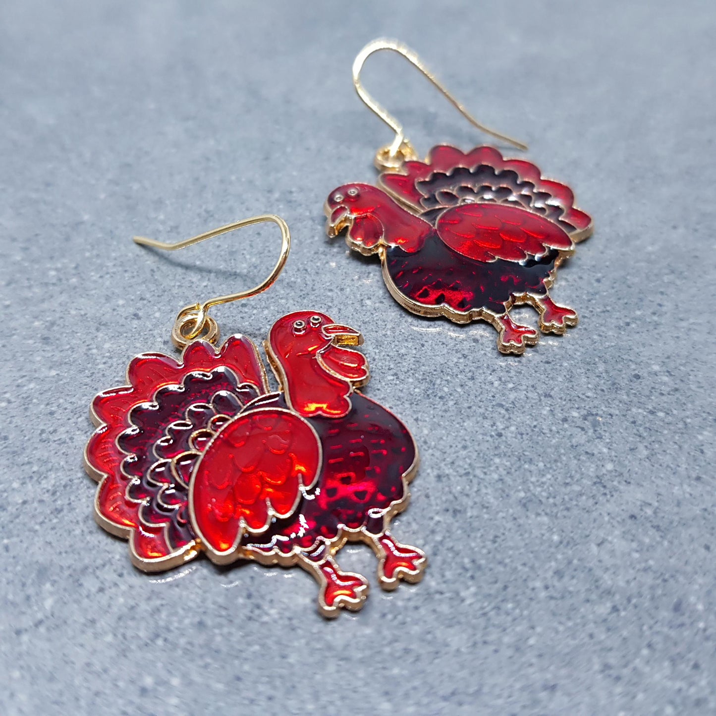 Turkey Earrings with a choice of Ear Wires, Thanksgiving Christmas Jewelry