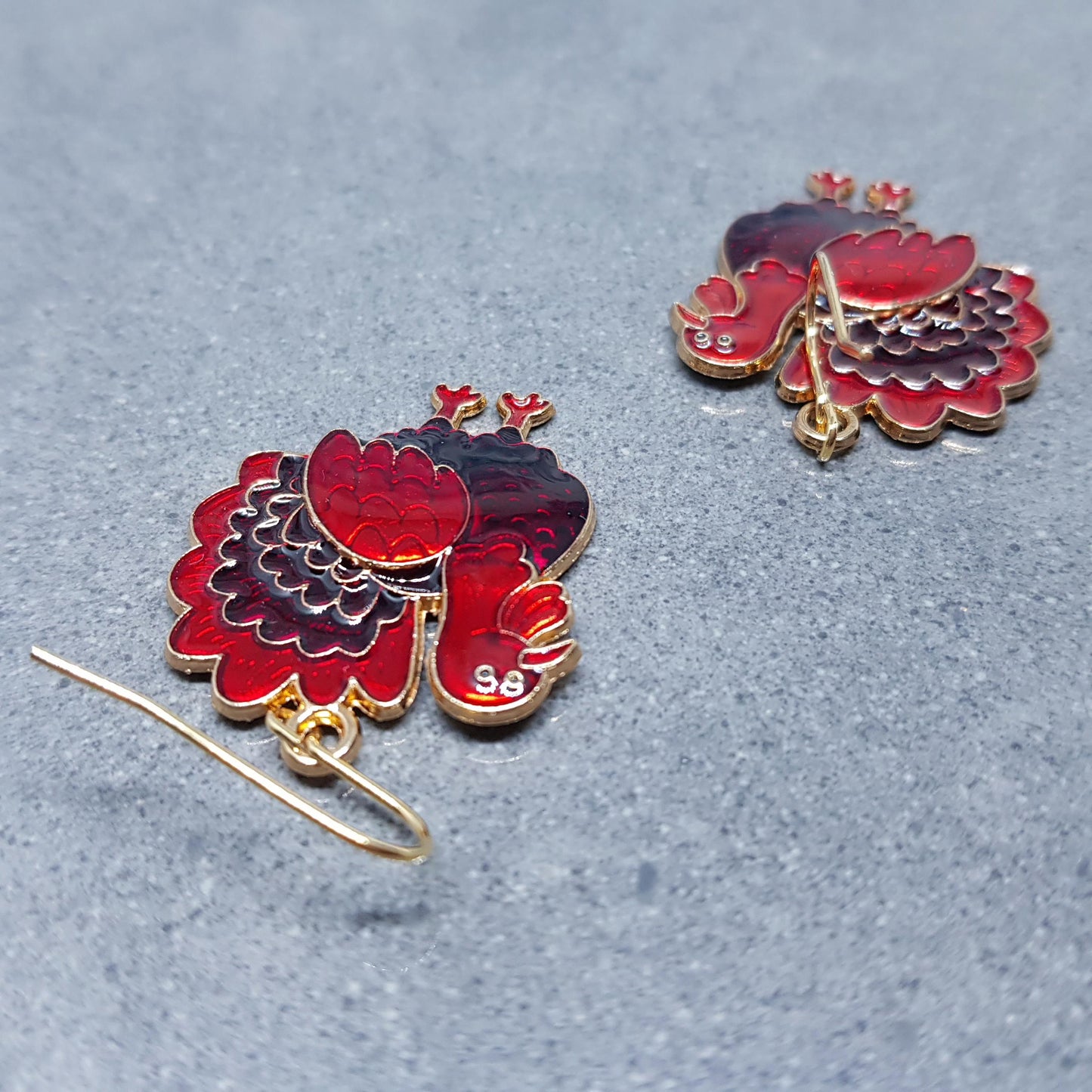 Turkey Earrings with a choice of Ear Wires, Thanksgiving Christmas Jewelry