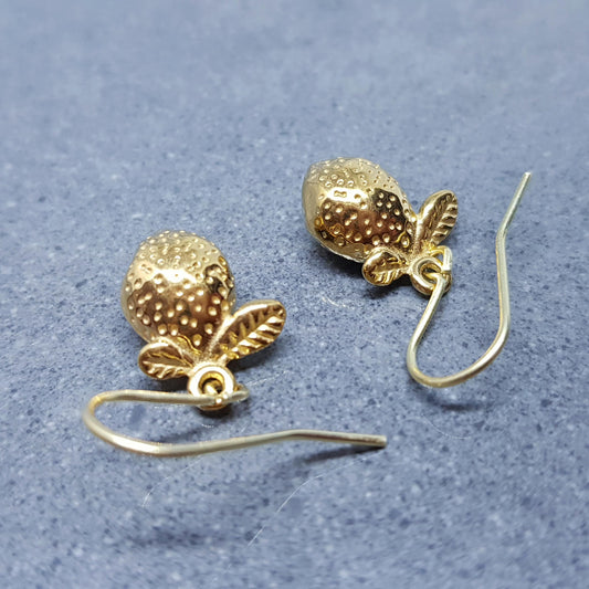 Stainless Steel Lemon Earrings with a choice of Ear Wires, Real 18K Gold Plated
