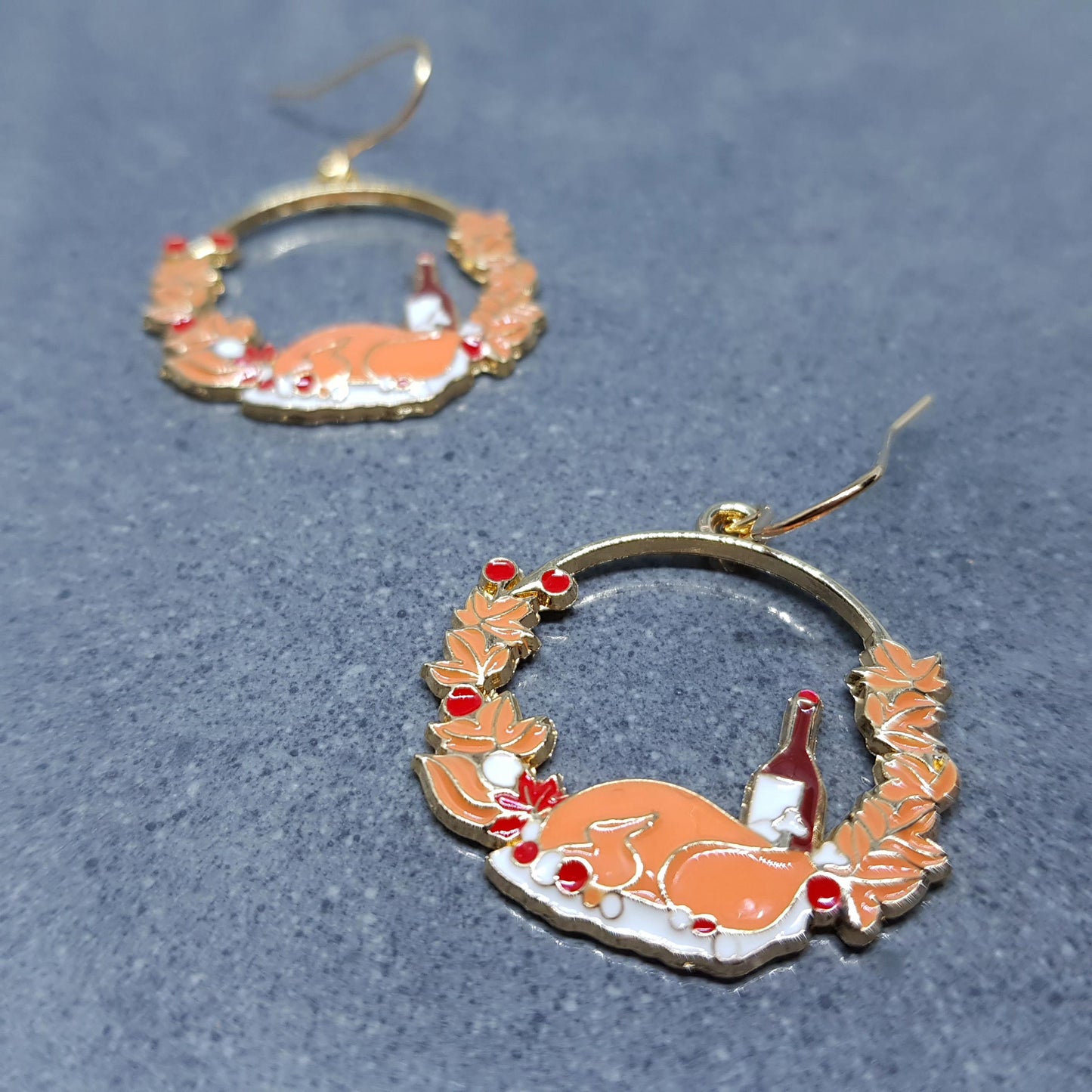 Christmas Dinner Earrings with a choice of Ear Wires, Thanksgiving Turkey