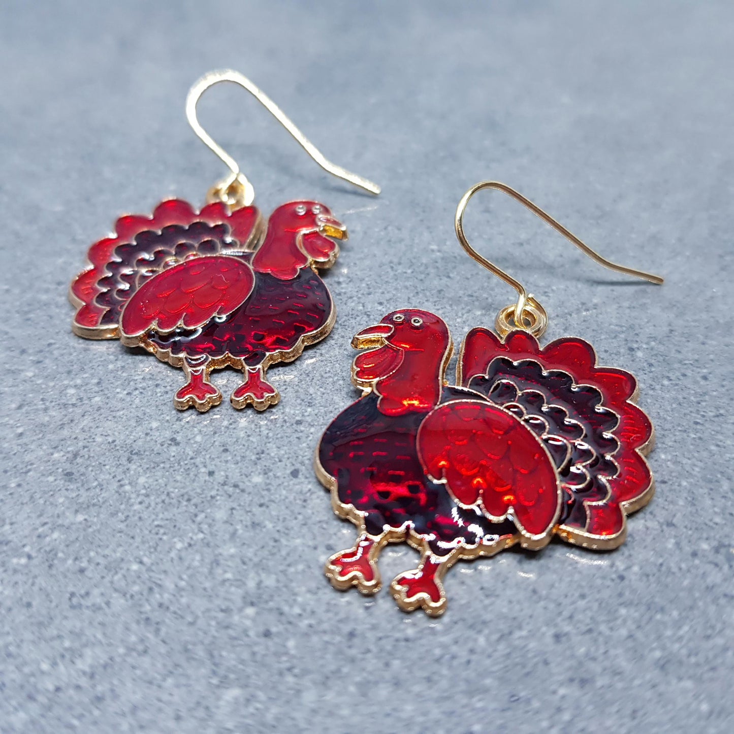 Turkey Earrings with a choice of Ear Wires, Thanksgiving Christmas Jewelry