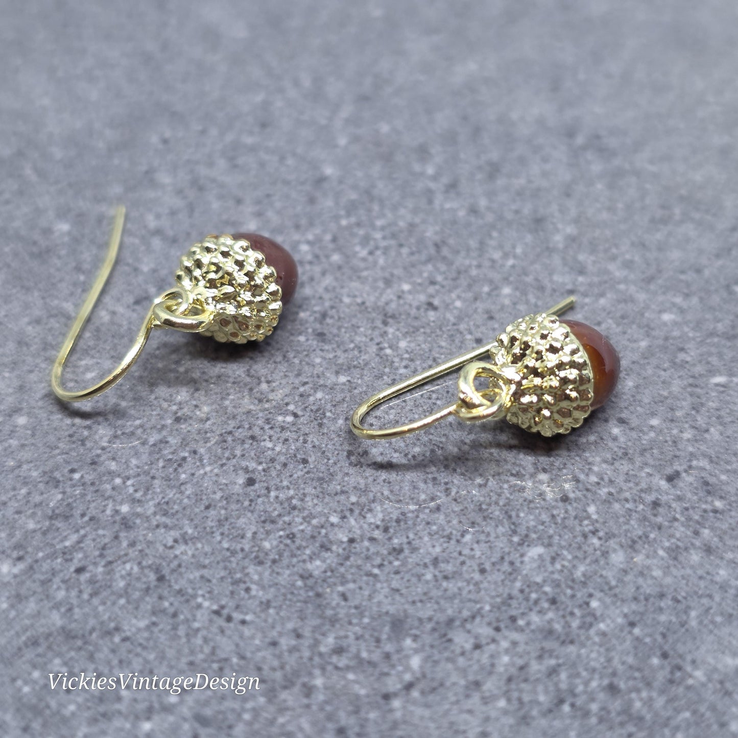 Large Acorn Earrings with a Choice of Ear Wires: Enamelled Fall Earrings