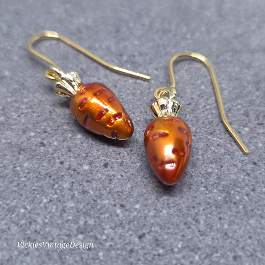 Carrot Earrings with a Choice of Ear Wires: Vegetable Food Gifts